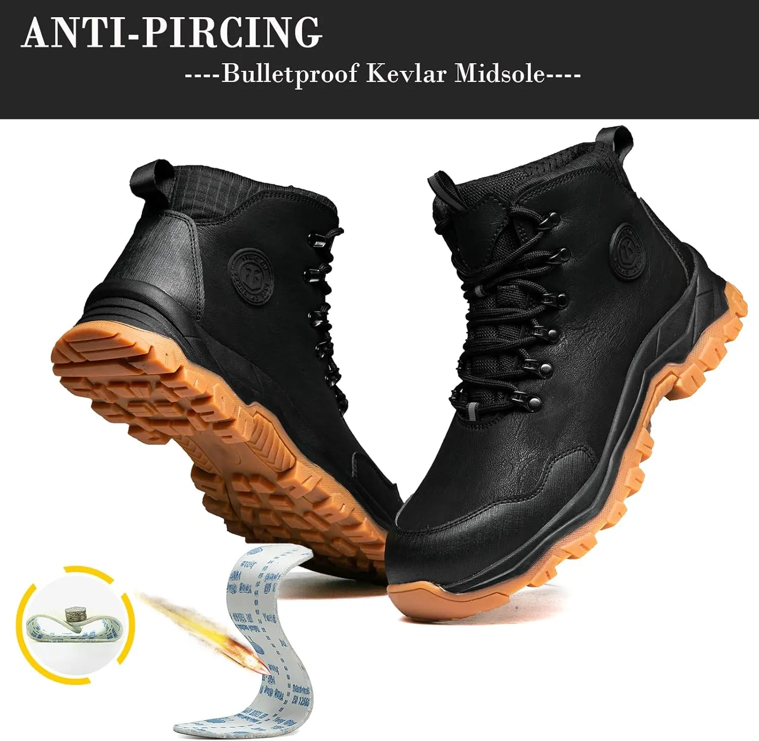 Nutropa Welding Work Boots for Men Composite Toe Safety Boots Non Slip Steel Toe Work Shoes Lightweight Construction Welder Boots