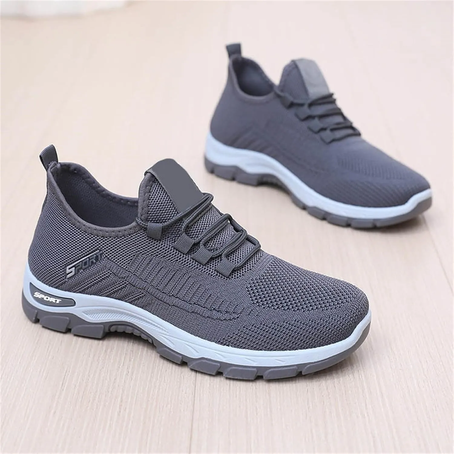 Orthopedic Shoes Slip On Mesh Breathable Wide Toe Box Sneakers Arch Support Non-Slip Walking Sneakers Gym Tennis Athletic Workout Trainer Comfortable Diabetes Shoes