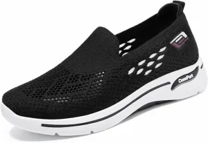 Orthopedic Sneakers for Women Summer Breathable Mesh Hollow Out Slip On Walking Shoes Casual Lightweight Soft Sole Outdoor Sports Sneakers with Arch Support