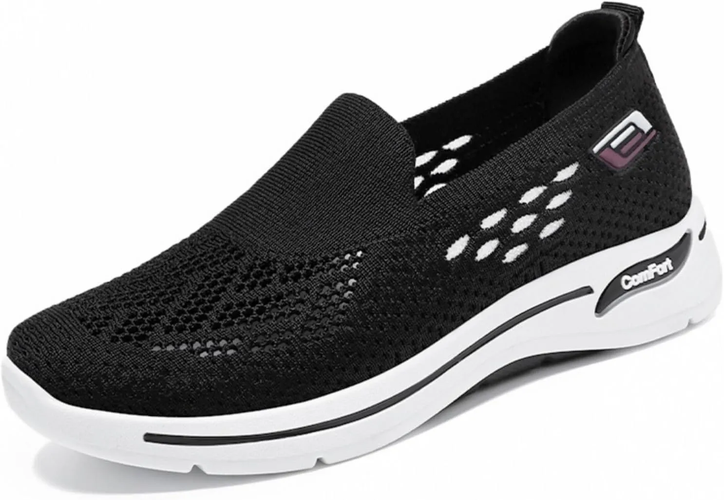 Orthopedic Sneakers for Women Summer Breathable Mesh Hollow Out Slip On Walking Shoes Casual Lightweight Soft Sole Outdoor Sports Sneakers with Arch Support