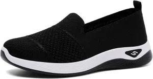 Orthopedic Sneakers for Women Summer Breathable Mesh Slip On Soft Sole Walking Shoes Lightweight Casual Comfortable Fashion Tennis Shoes with Arch Support