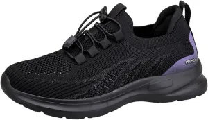 Plantar Fasciitis Shoes Women Non Slip Women's Hiking Shoes Wide Toe Box Walking Shoes Women Arch Support Slip On Sneakers Wide Toe Box Gym Shoes Women Black Comfy Shoes Women Work