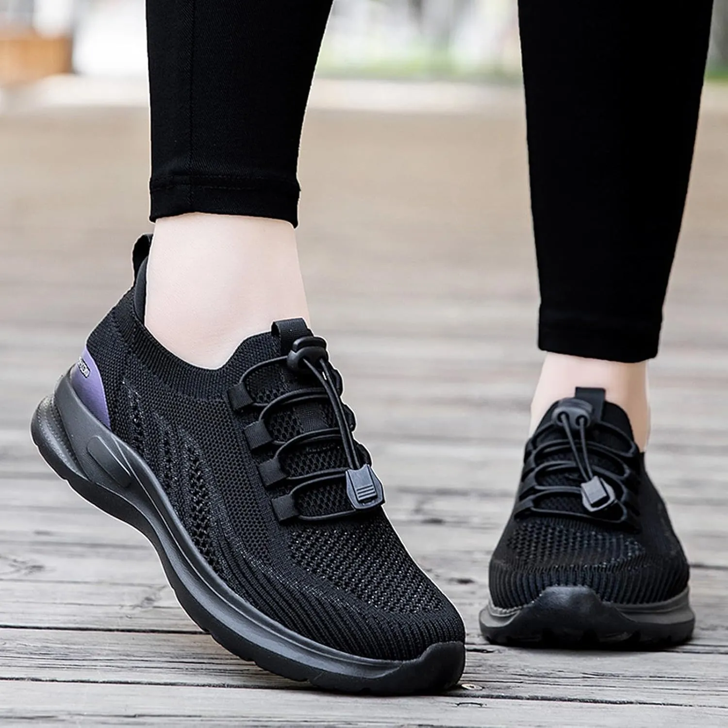 Plantar Fasciitis Shoes Women Non Slip Women's Hiking Shoes Wide Toe Box Walking Shoes Women Arch Support Slip On Sneakers Wide Toe Box Gym Shoes Women Black Comfy Shoes Women Work
