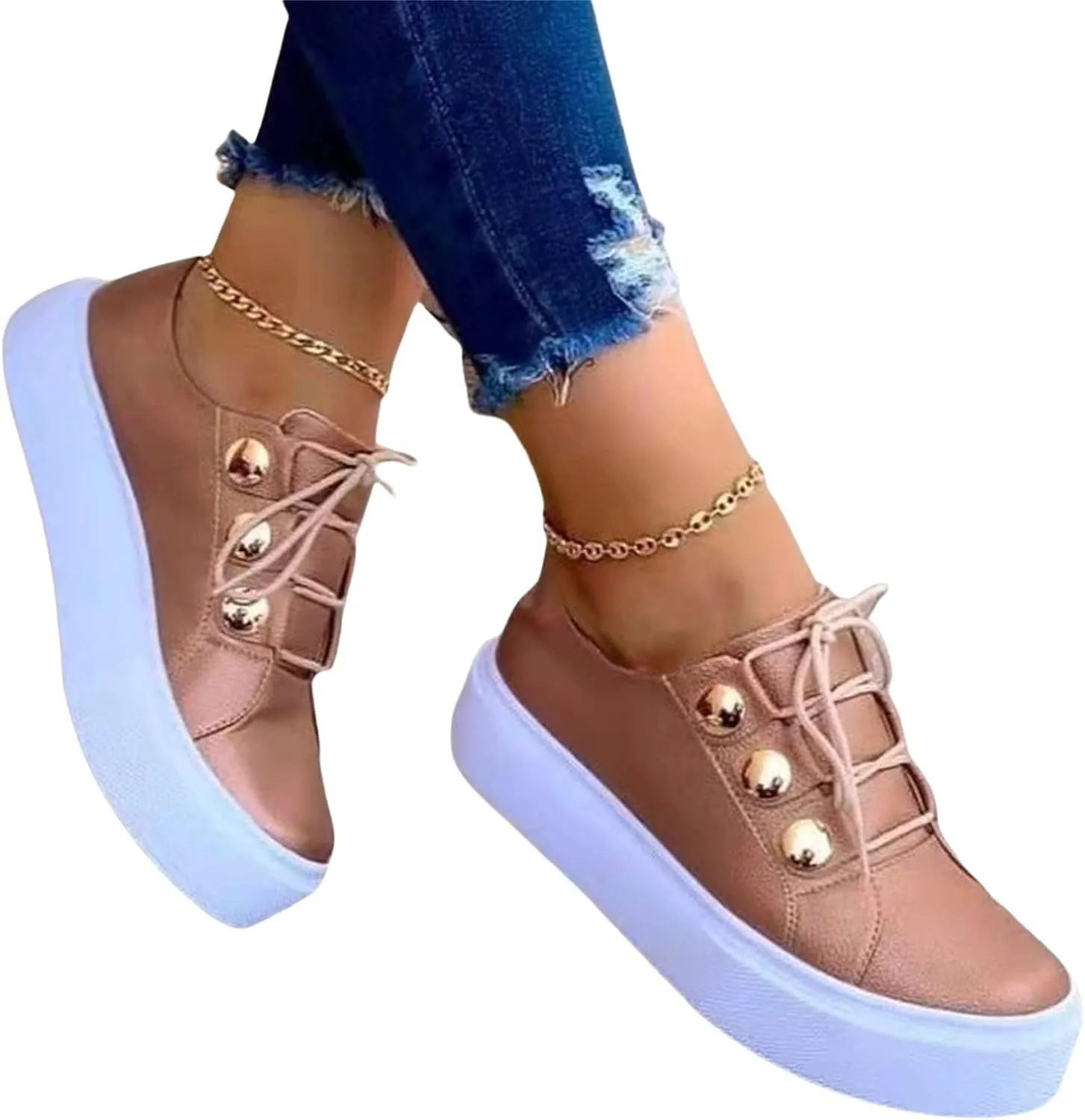 Platform Sneakers for Women Fashion Slip On Canvas Shoes Summer Casual Closed Toe Low Top Walking Flats Loafers Comfortable Breathable Lightweight Sneakers