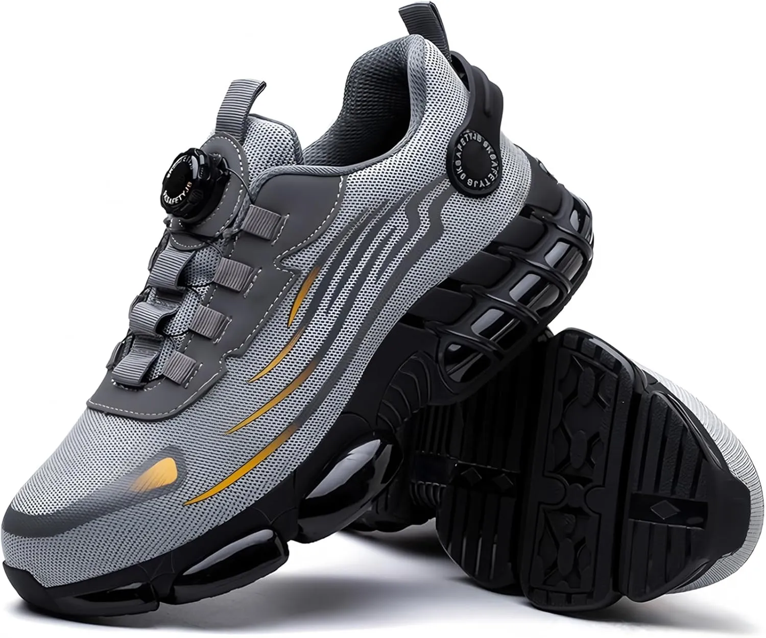 Prestivos Steel Toe Shoes for Men Women Work Safety Air Cushion Shoes Anti-Slip Lightweight Puncture Comfortable Composite Evontiras Steel Toe Casual Sneakers