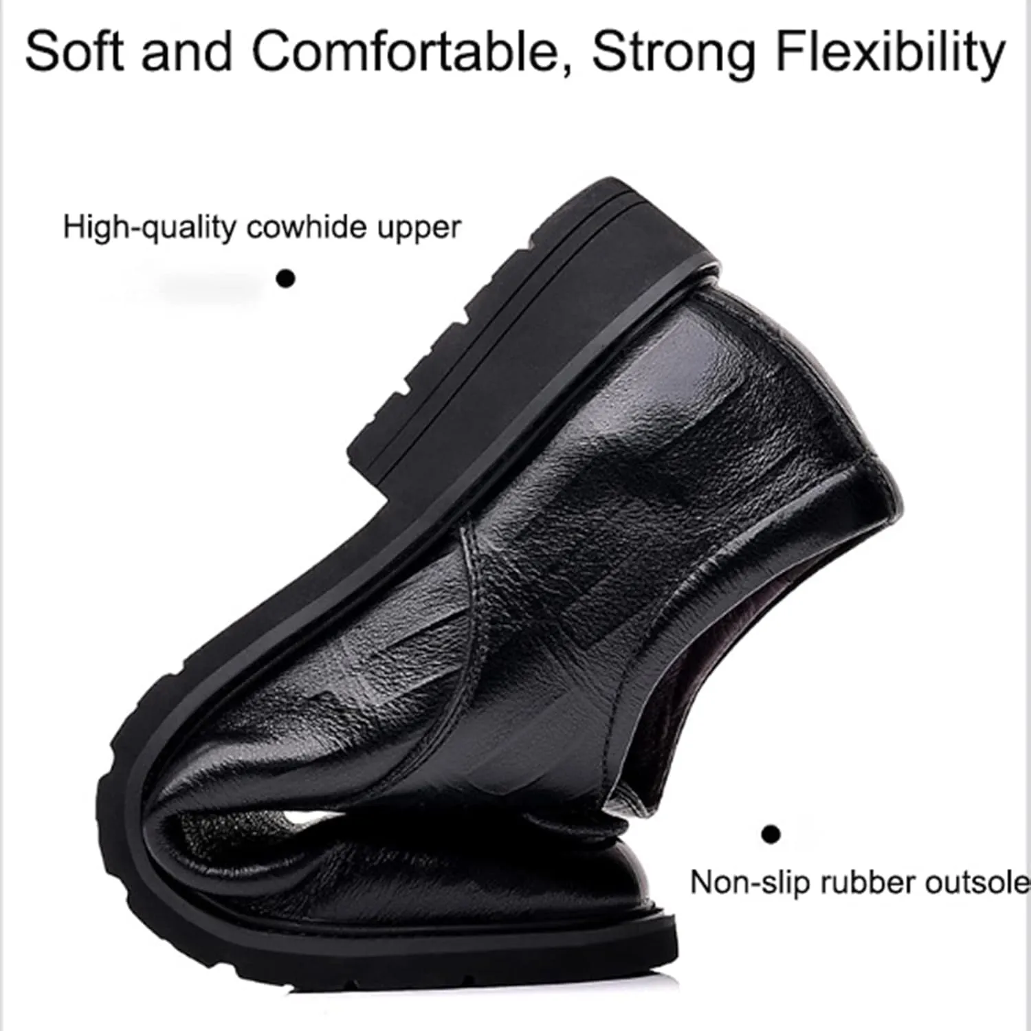 PURCHAWEE Men's Plaid Derby Shoes Dress Shoes,Leather Burnished Embossed Non-Slip Lace Up Round Toe Block Heel Formal Business Shoes