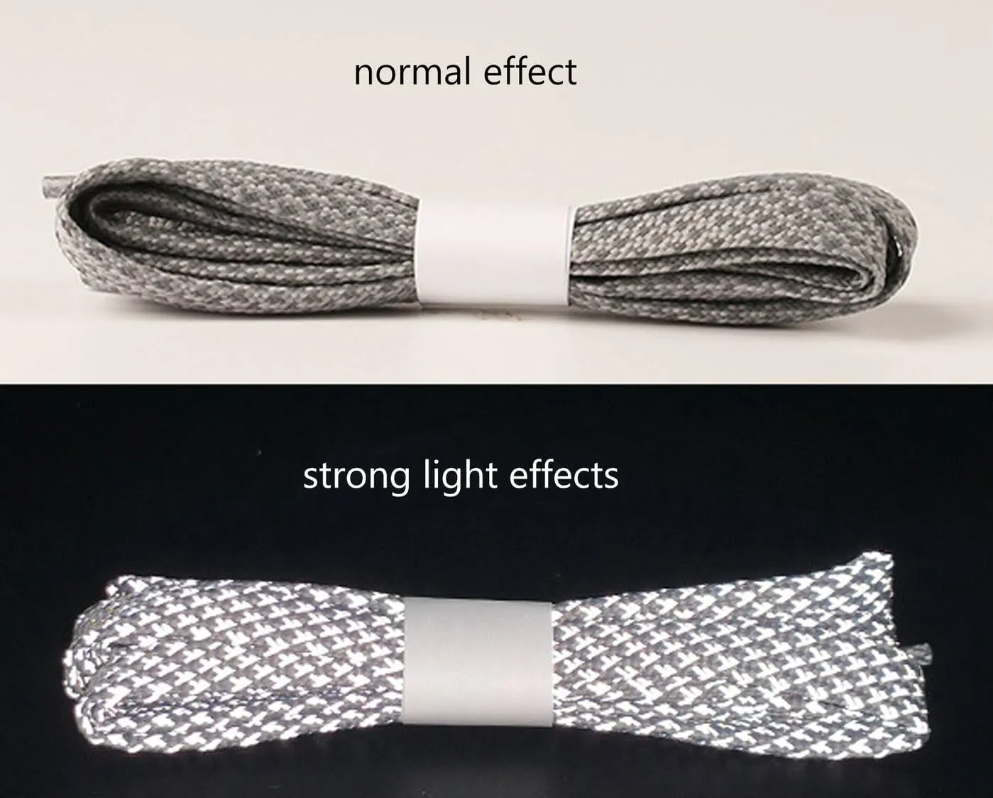 Reflective Shoe Laces for Sneakers Shoes 2 Pairs Fashion Flat 10MM Shoelaces for Adults Kids Night Safety Boots Laces