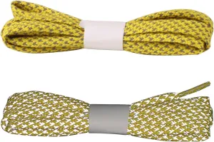 Reflective Shoe Laces for Sneakers Shoes 2 Pairs Fashion Flat 10MM Shoelaces for Adults Kids Night Safety Boots Laces