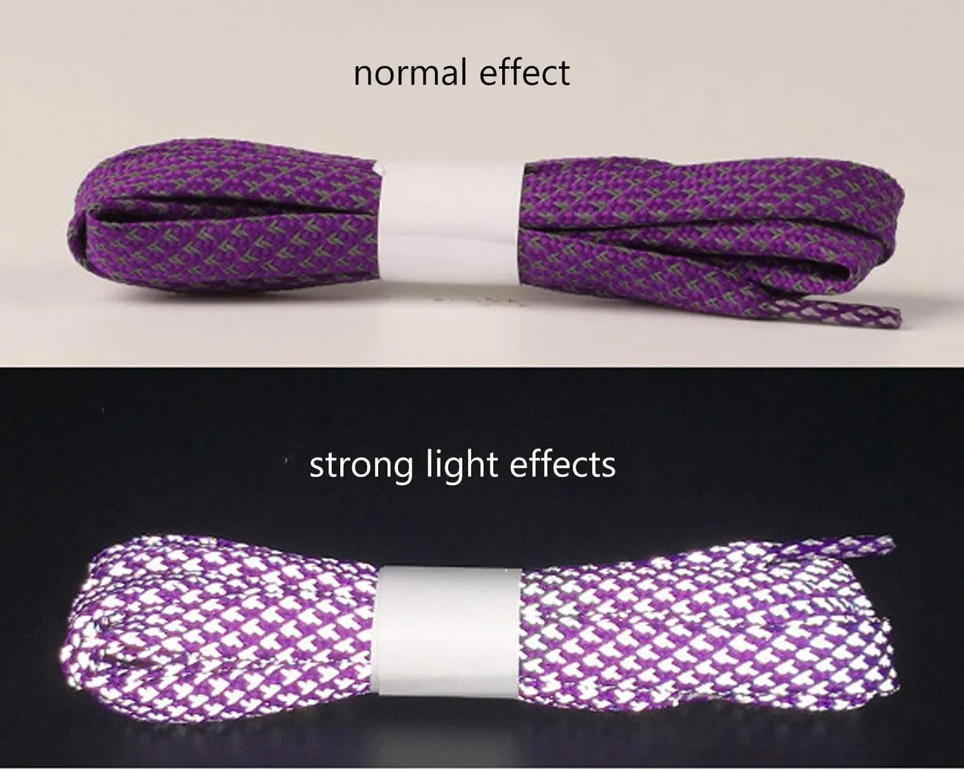 Reflective Shoe Laces for Sneakers Shoes 2 Pairs Fashion Flat 10MM Shoelaces for Adults Kids Night Safety Boots Laces