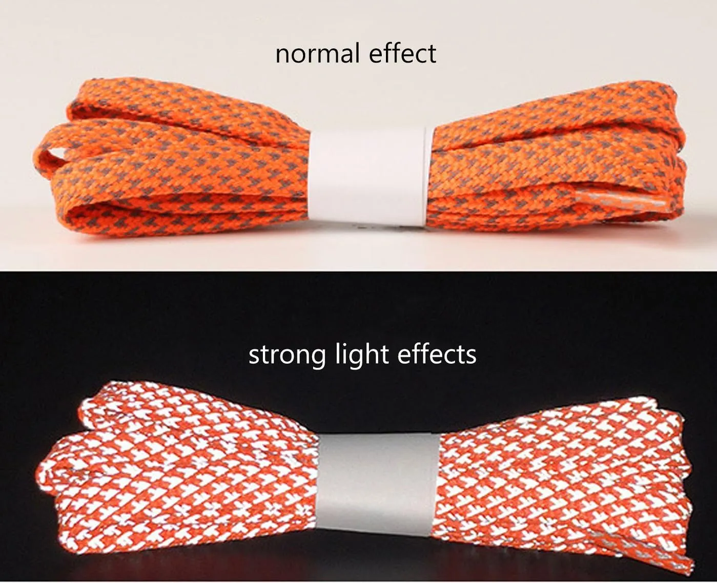 Reflective Shoe Laces for Sneakers Shoes 2 Pairs Fashion Flat 10MM Shoelaces for Adults Kids Night Safety Boots Laces