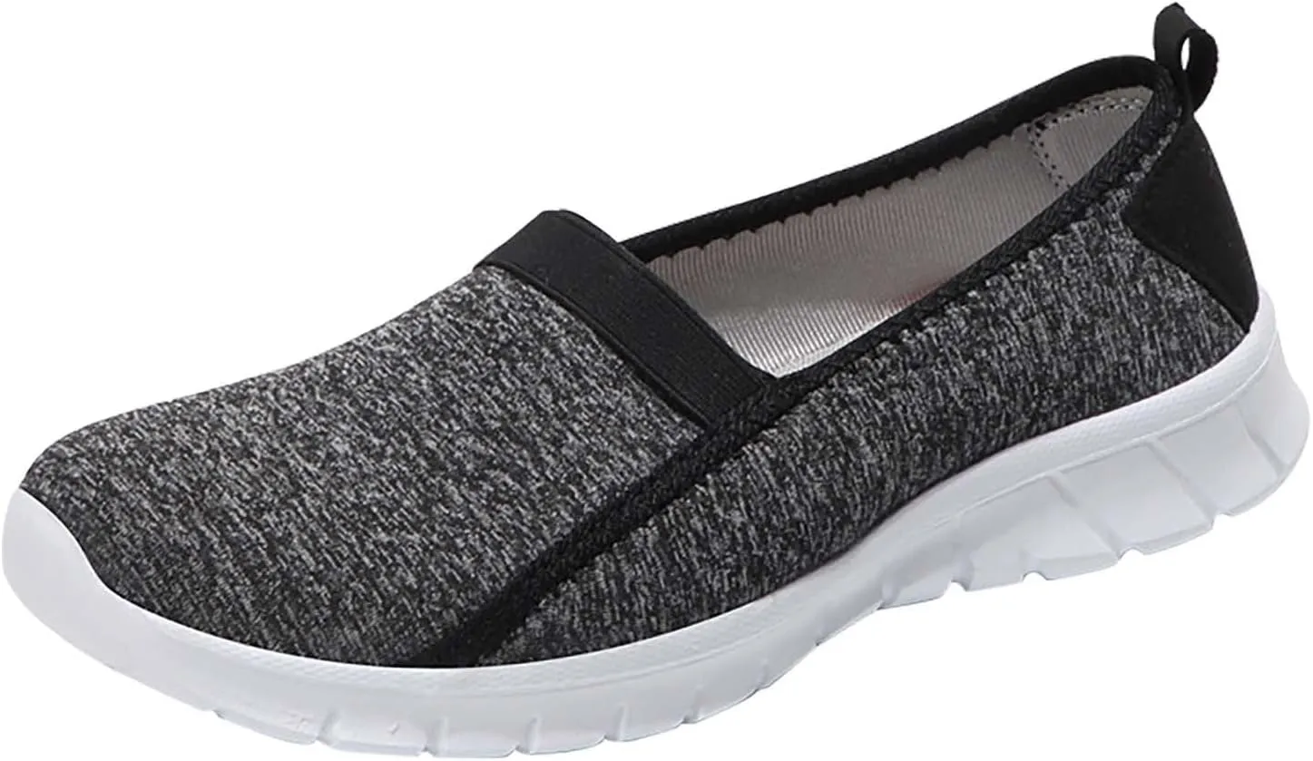 Running Shoes for Women Mesh Breathable Casual Shoes for Fall Walking Sneakers Slip on Walking Comfort Lightweight White Tennis Shoe Loafers Dress Shoe