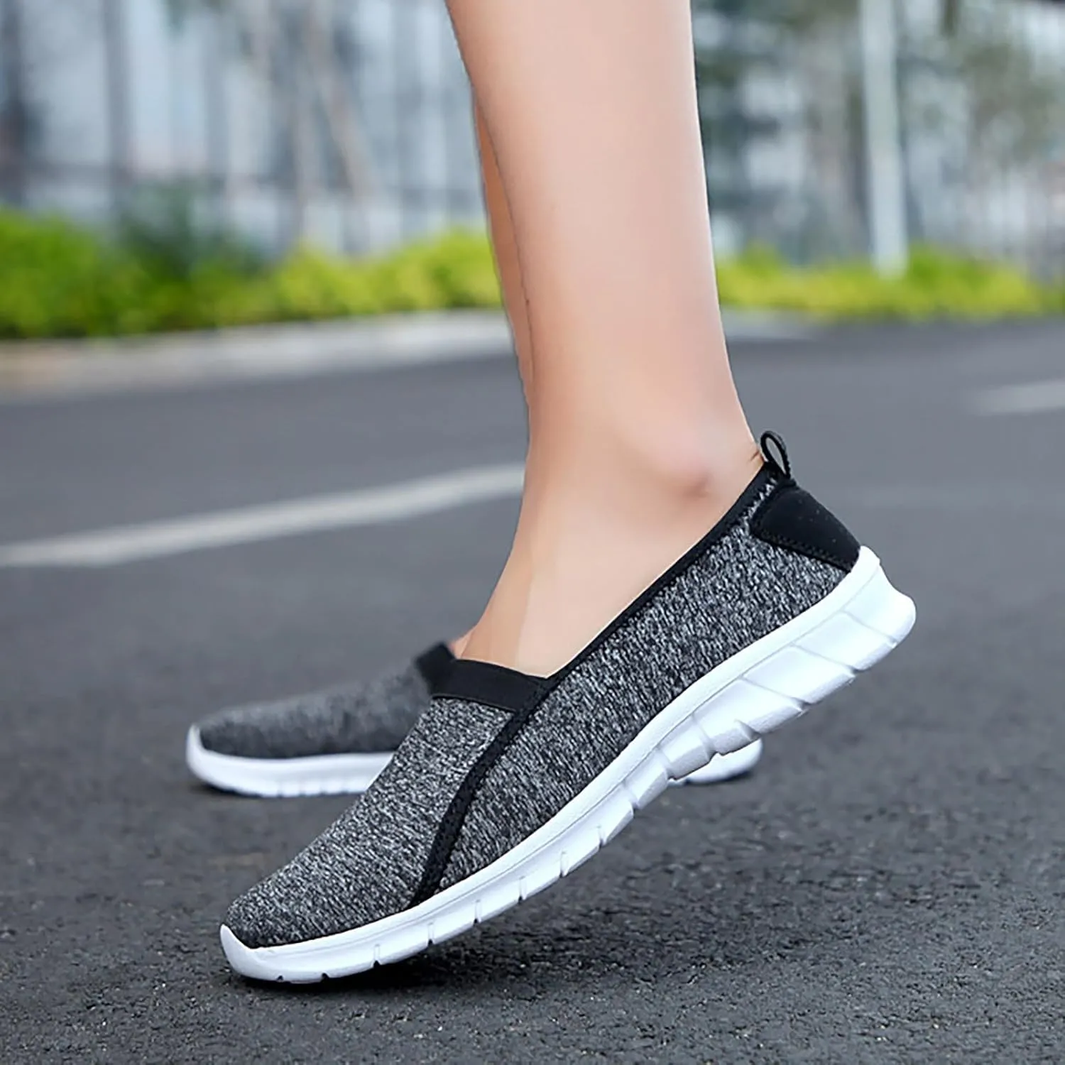 Running Shoes for Women Mesh Breathable Casual Shoes for Fall Walking Sneakers Slip on Walking Comfort Lightweight White Tennis Shoe Loafers Dress Shoe