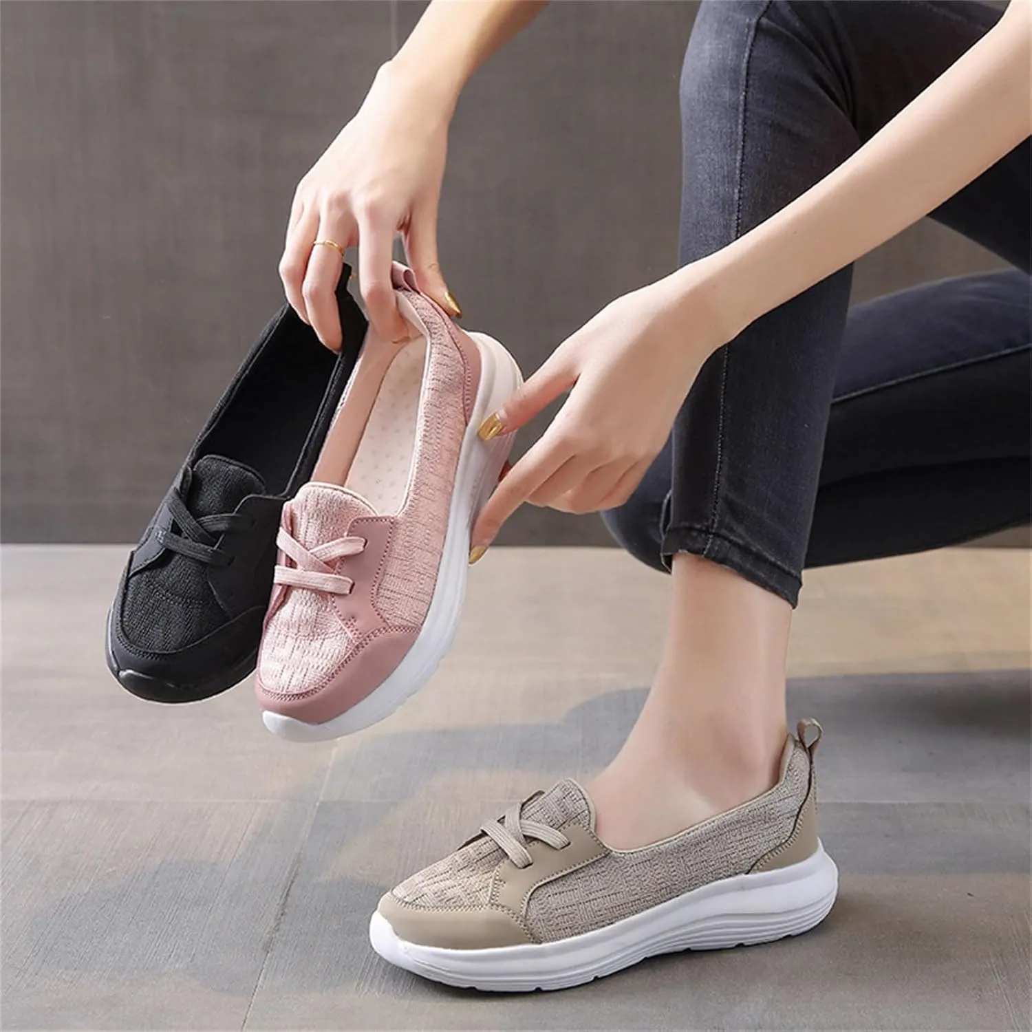 Running Shoes for Women Sports Men's Casual Dress Shoes Women Shoes Sneakers Slip on Walking Comfort Lightweight Brown Tennis Shoe Loafers Dress Shoe
