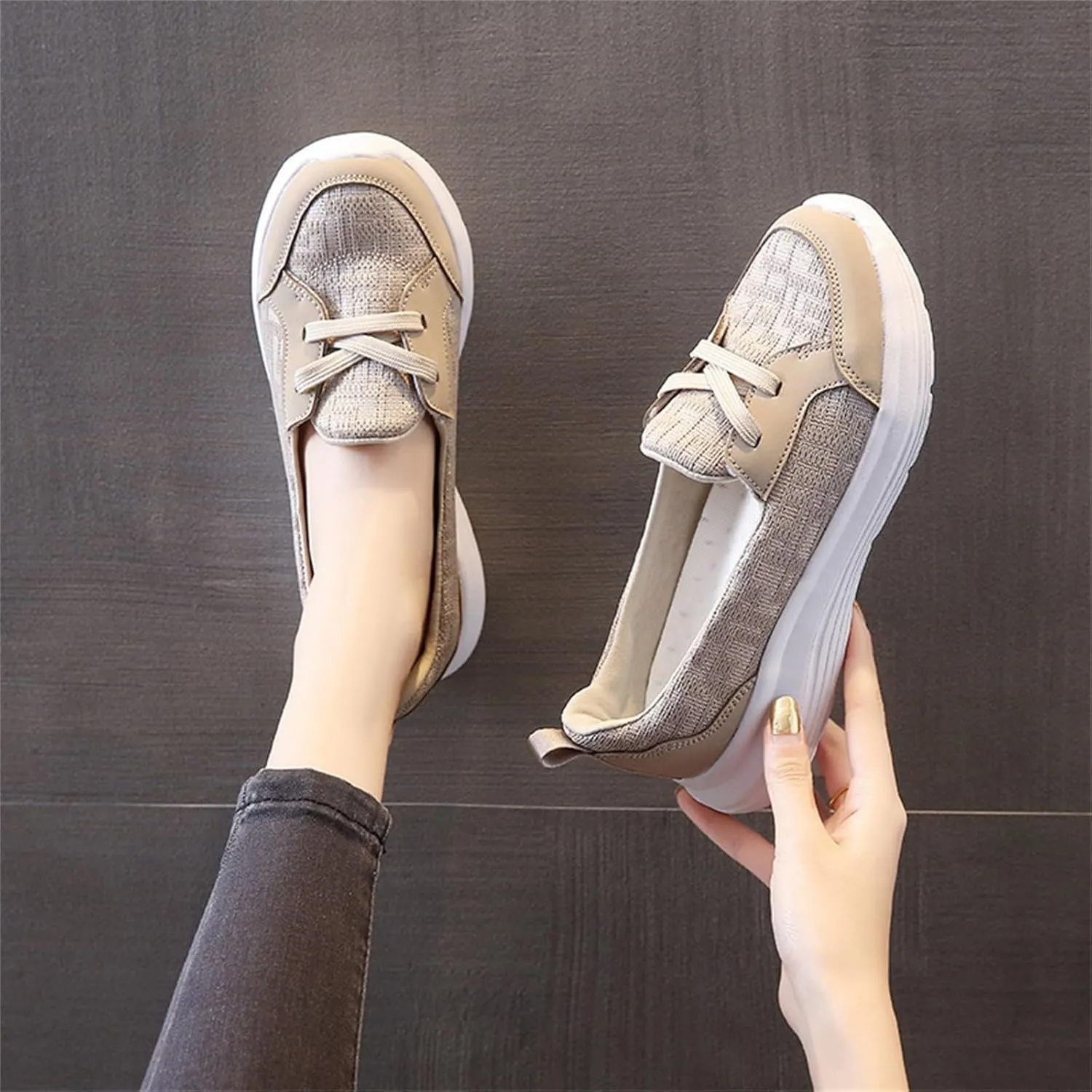 Running Shoes for Women Sports Men's Casual Dress Shoes Women Shoes Sneakers Slip on Walking Comfort Lightweight Brown Tennis Shoe Loafers Dress Shoe