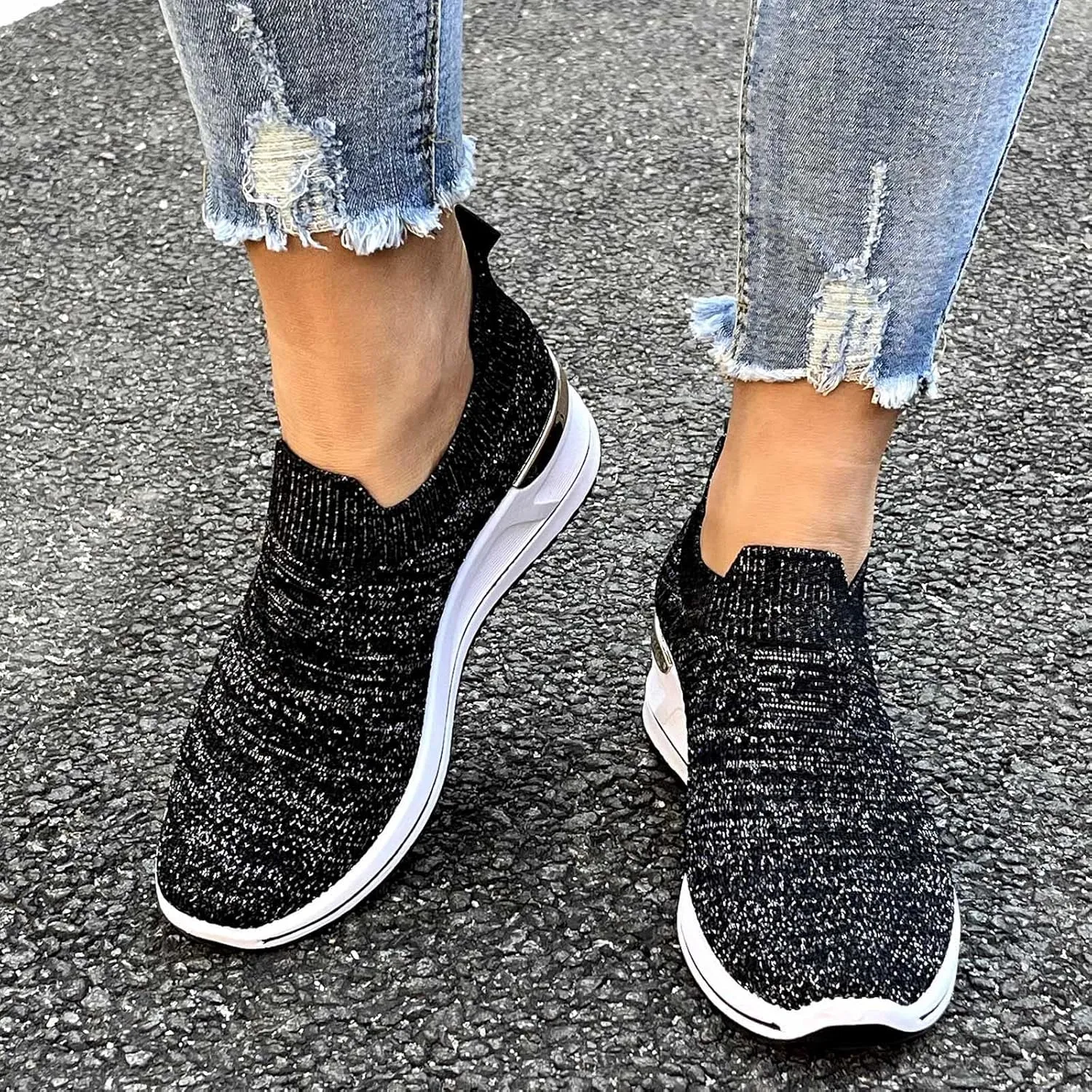 Running Shoes Women Casual Lace Up Nonslip Walking Shoes Womens Shoes Fall Women's Fashion Lace Up Sneakers