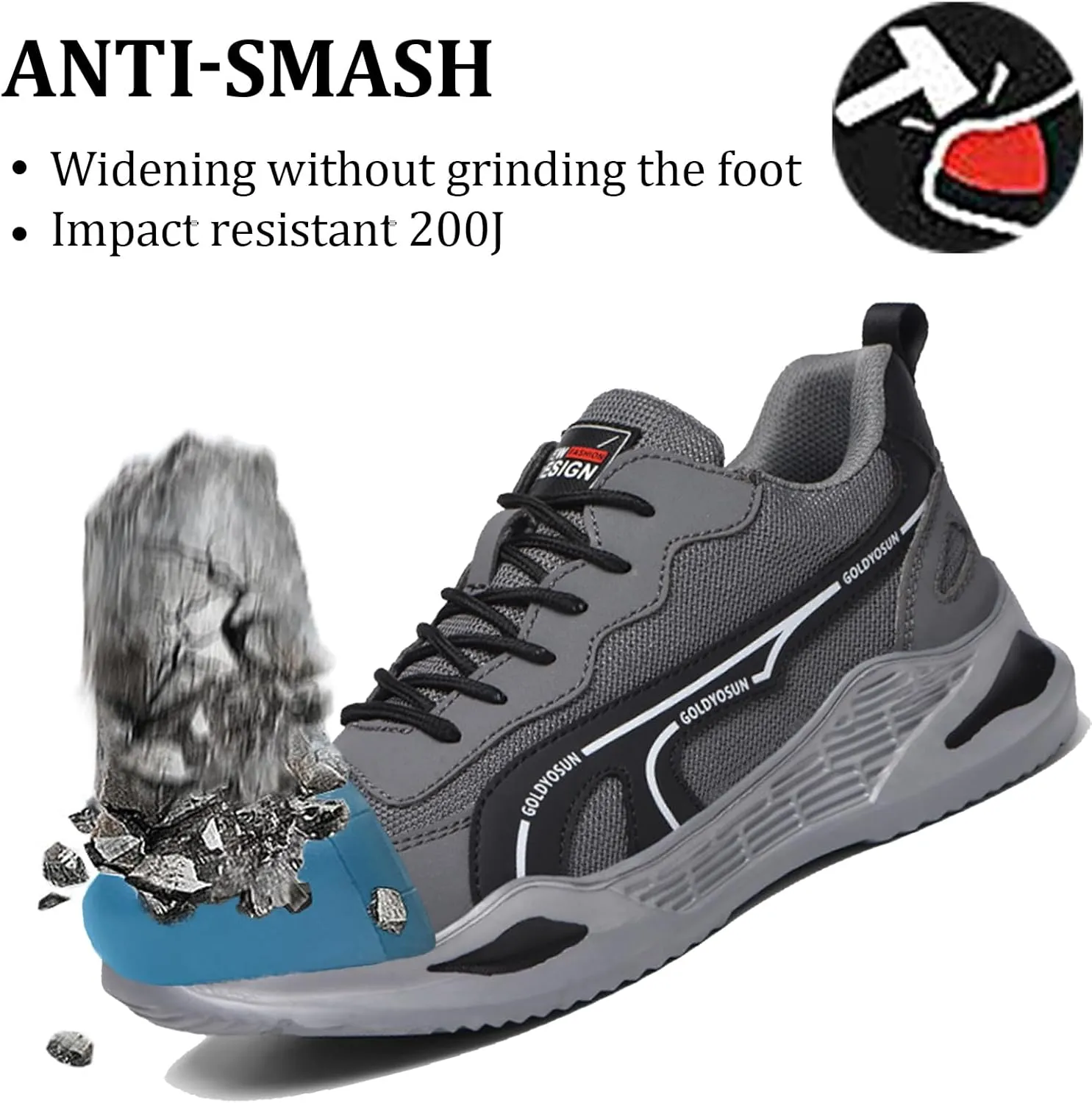 Safety Trainers for Women Men Lightweight Steel Toe Cap Trainers Work Breathable Safety Boots Non Slip Sneakers