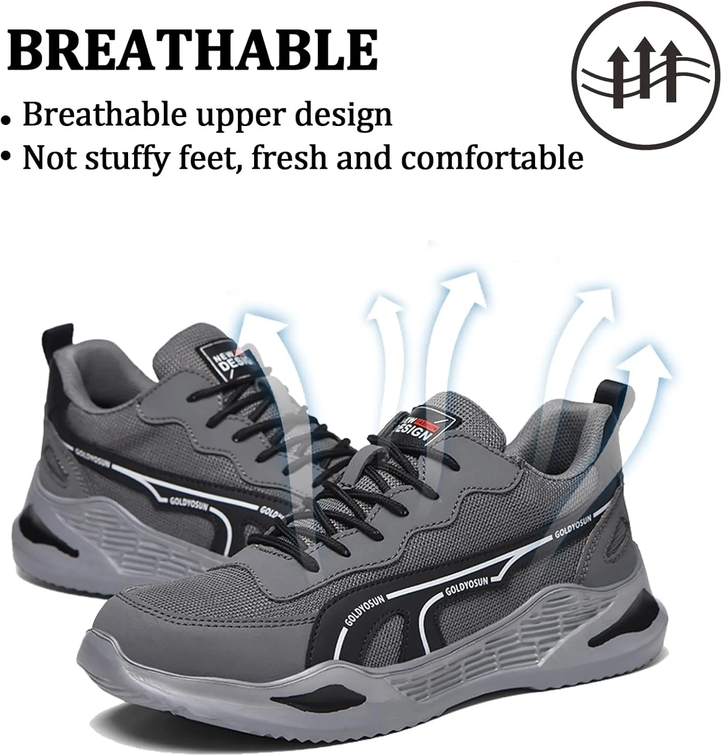 Safety Trainers for Women Men Lightweight Steel Toe Cap Trainers Work Breathable Safety Boots Non Slip Sneakers