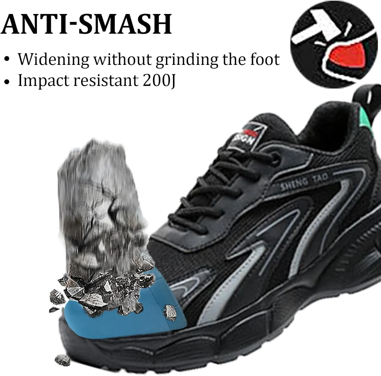 Safety Trainers for Women Men Lightweight Steel Toe Cap Trainers Work Breathable Safety Boots Non Slip Sneakers