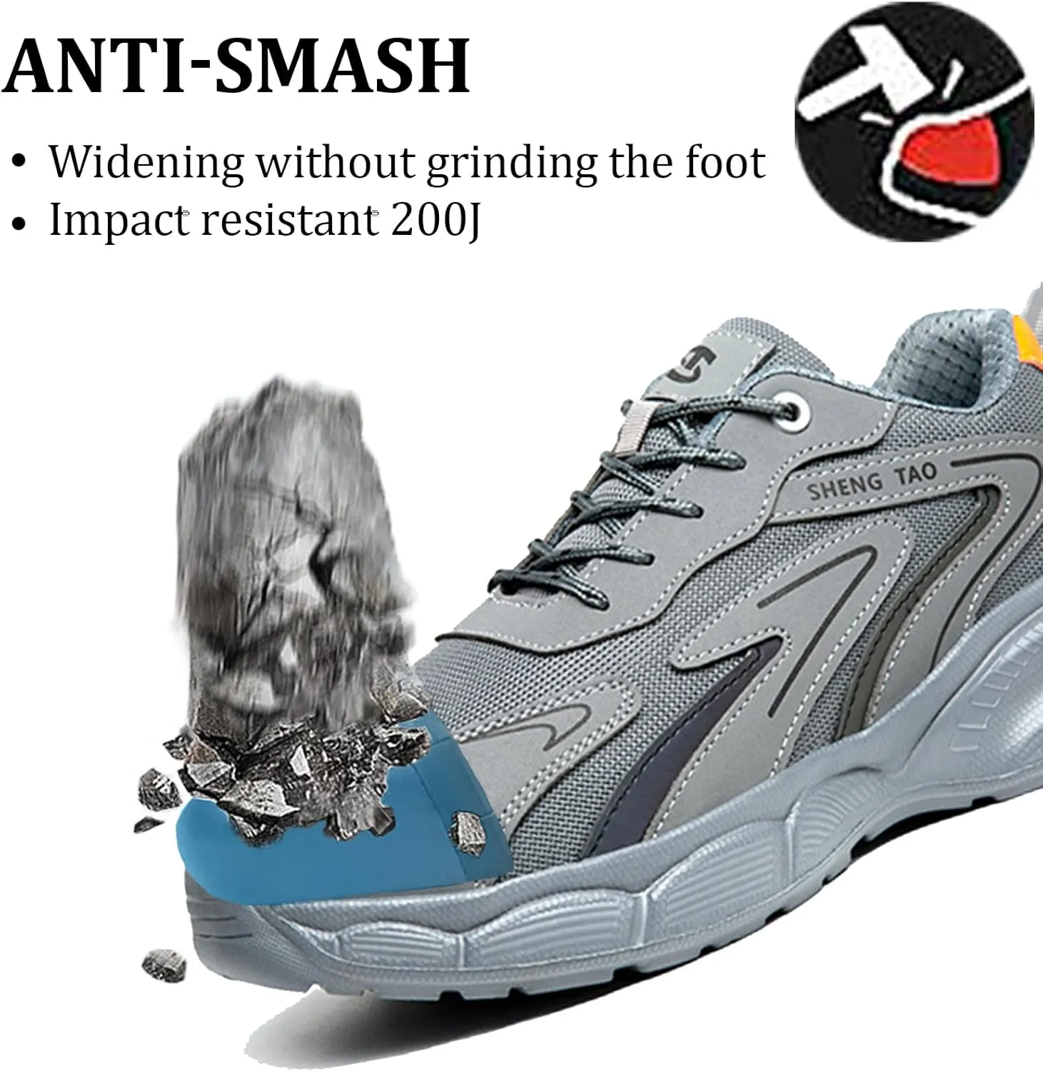 Safety Trainers for Women Men Lightweight Steel Toe Cap Trainers Work Breathable Safety Boots Non Slip Sneakers