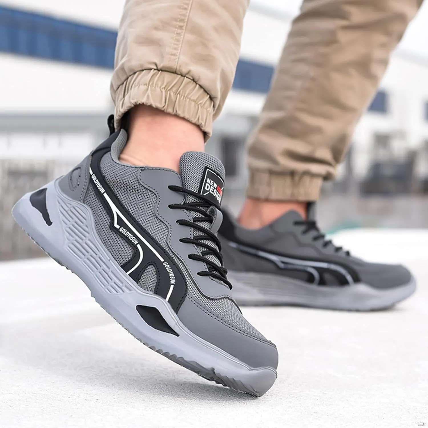 Safety Trainers for Women Men Lightweight Steel Toe Cap Trainers Work Breathable Safety Boots Non Slip Sneakers