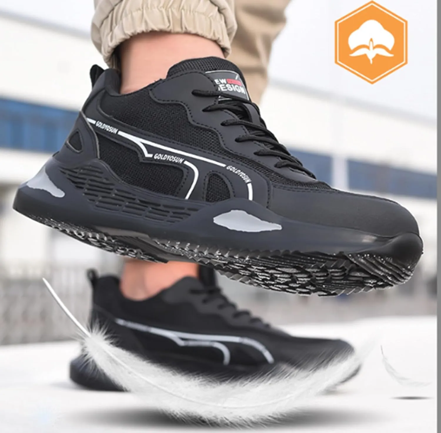 Safety Trainers for Women Men Lightweight Steel Toe Cap Trainers Work Breathable Safety Boots Non Slip Sneakers