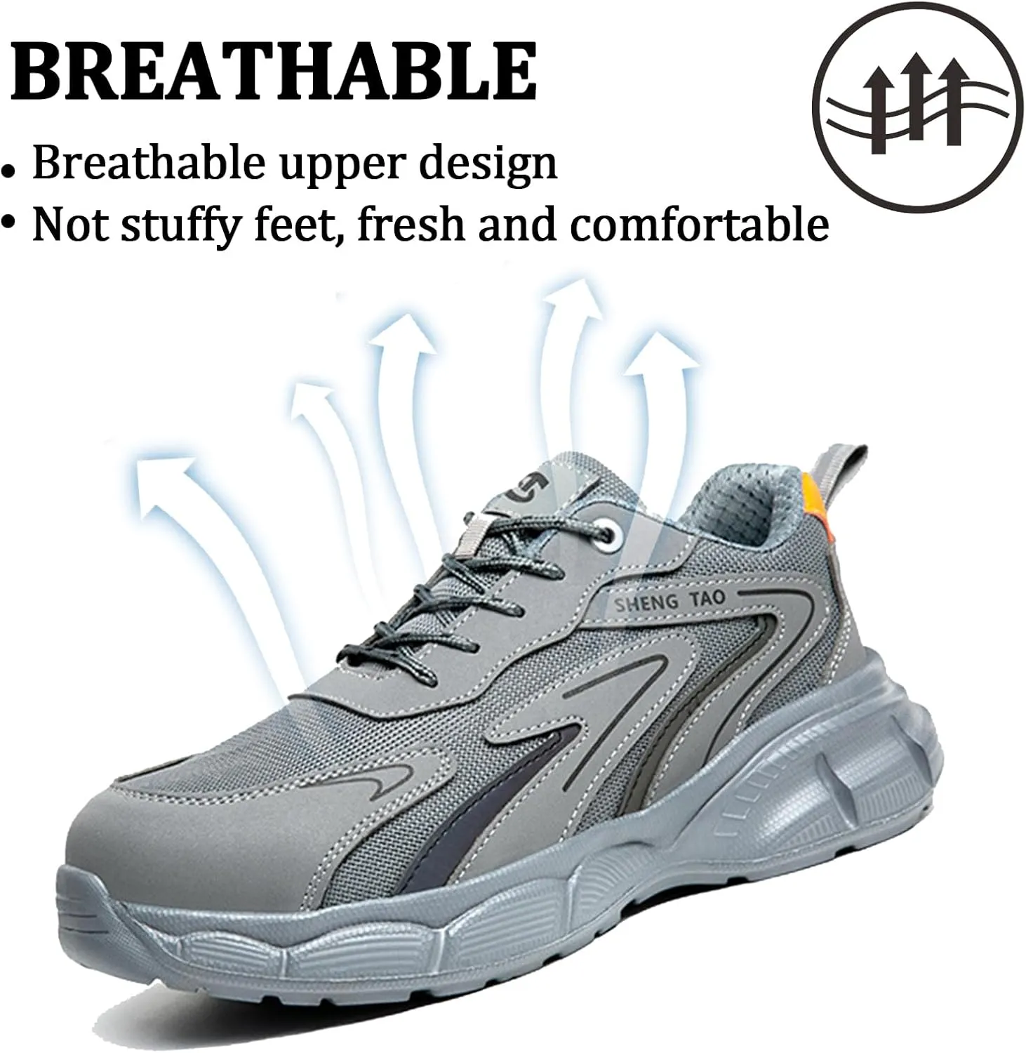 Safety Trainers for Women Men Lightweight Steel Toe Cap Trainers Work Breathable Safety Boots Non Slip Sneakers