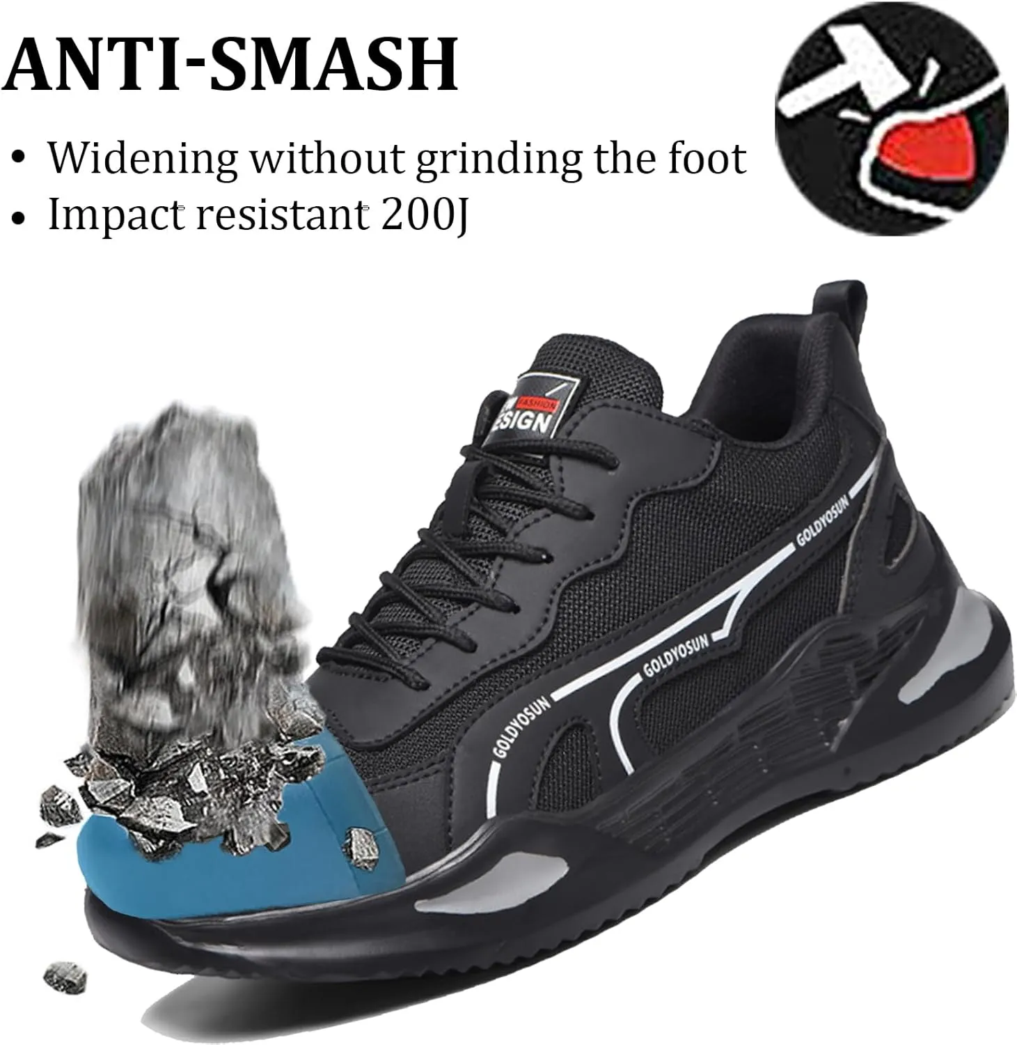 Safety Trainers for Women Men Lightweight Steel Toe Cap Trainers Work Breathable Safety Boots Non Slip Sneakers