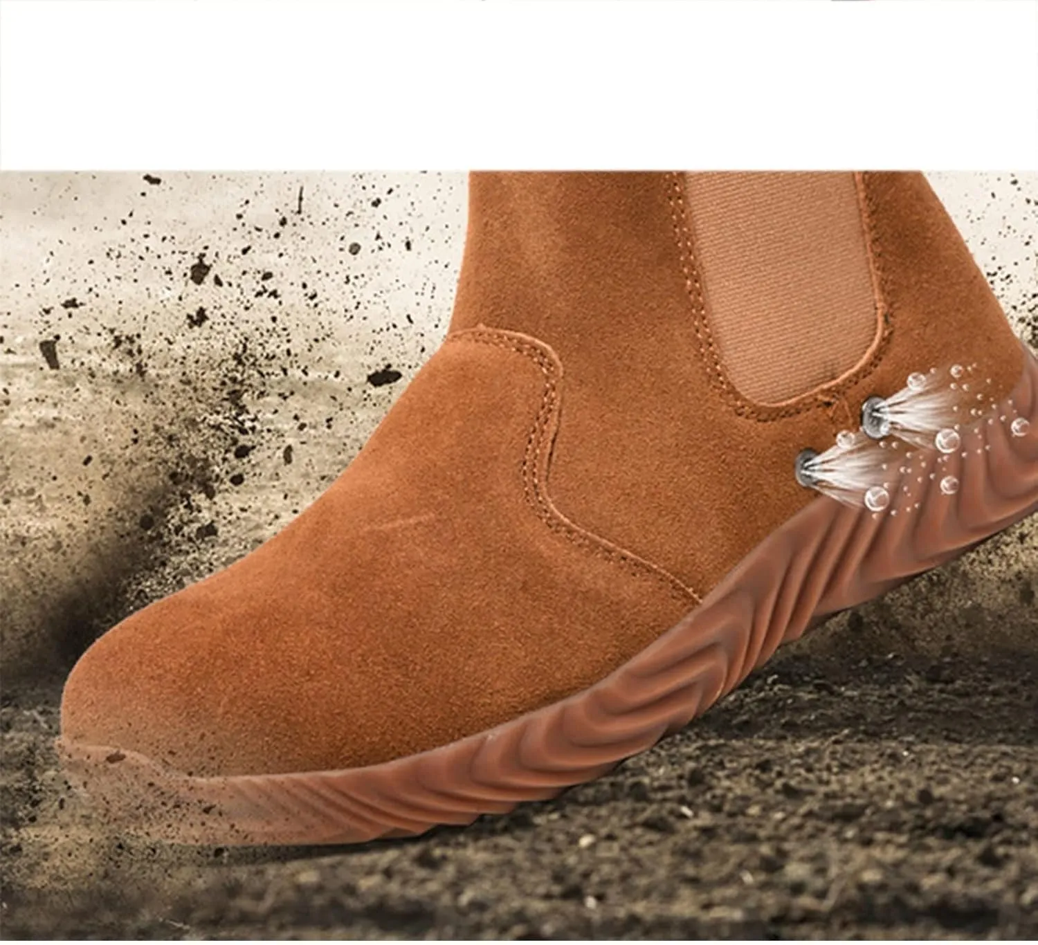 Safety Trainers Women Men Safety Shoes Lightweight Steel Toe Cap Safety Boots Breathable Industrial Work Shoes (Color : Brown, Size : 7 US)