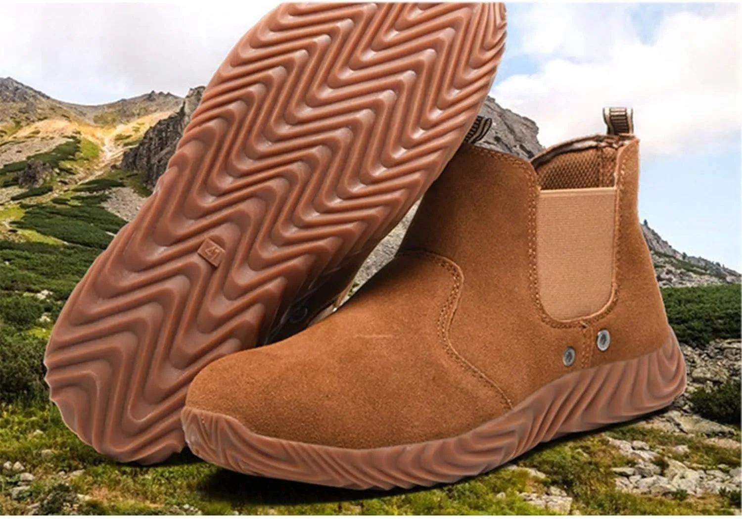 Safety Trainers Women Men Safety Shoes Lightweight Steel Toe Cap Safety Boots Breathable Industrial Work Shoes (Color : Brown, Size : 7 US)