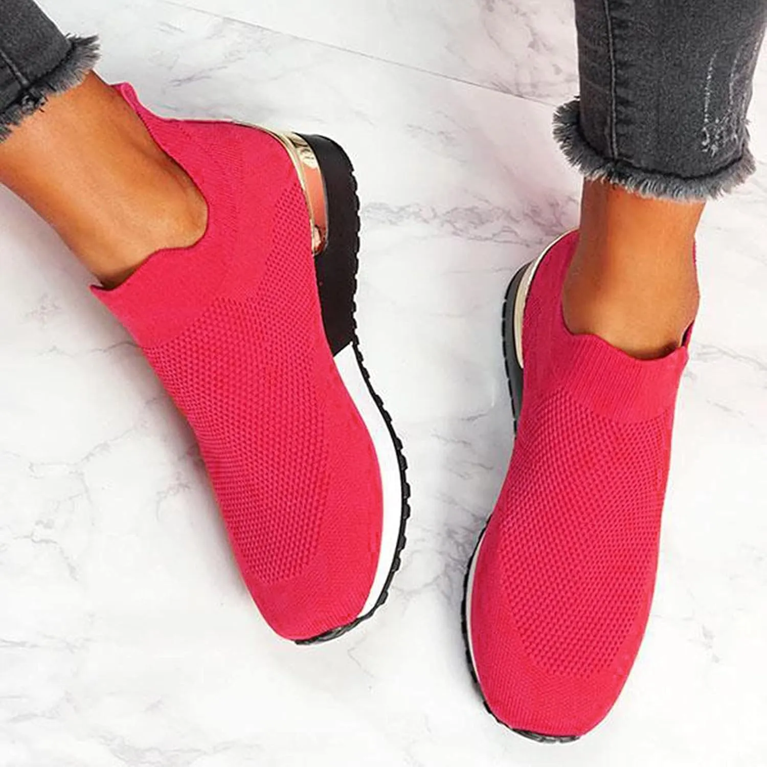 SBGMoSJ Chunky Sneakers for Women Trendy Zapato Antiderrapante para Mujer Casual Shoes for Women 2023 Trendy White Sneakers Slip Ons for Women Platform Zapatos para Embarazadas Comodos