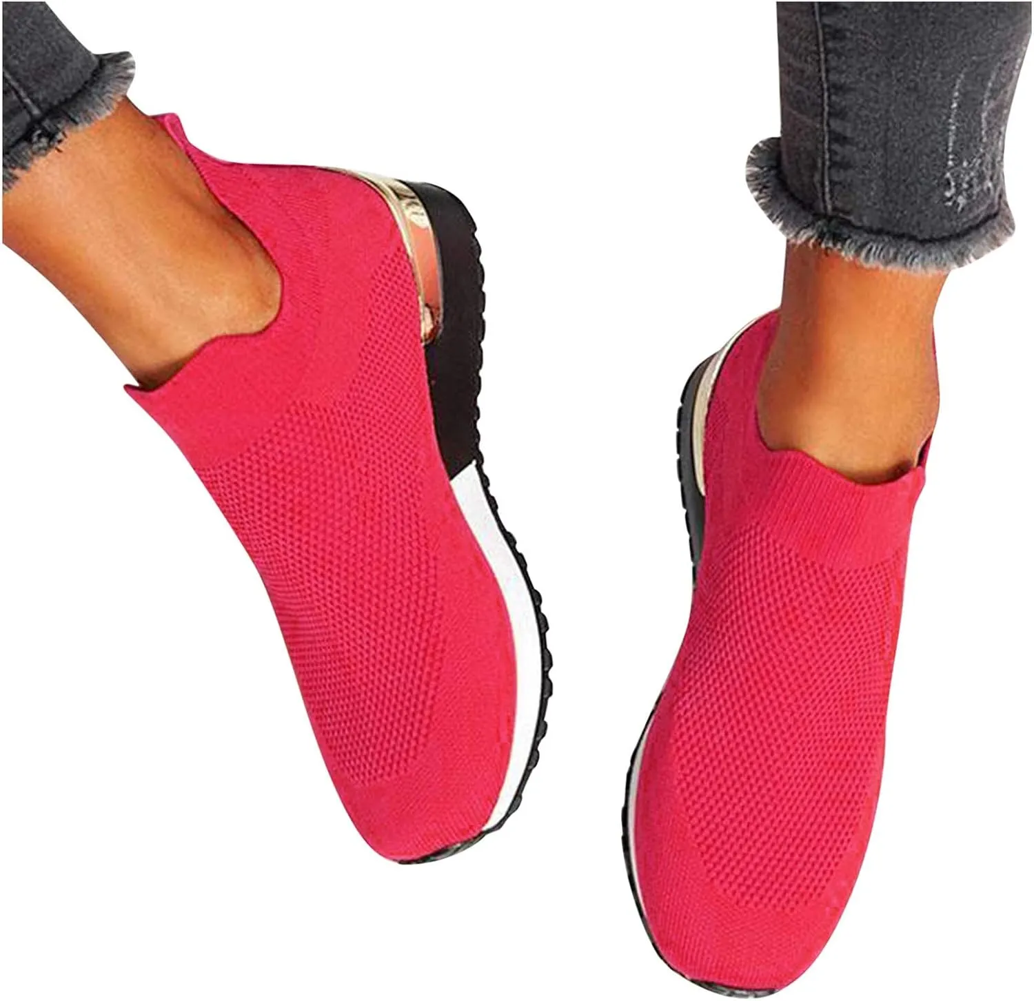 SBGMoSJ Chunky Sneakers for Women Trendy Zapato Antiderrapante para Mujer Casual Shoes for Women 2023 Trendy White Sneakers Slip Ons for Women Platform Zapatos para Embarazadas Comodos