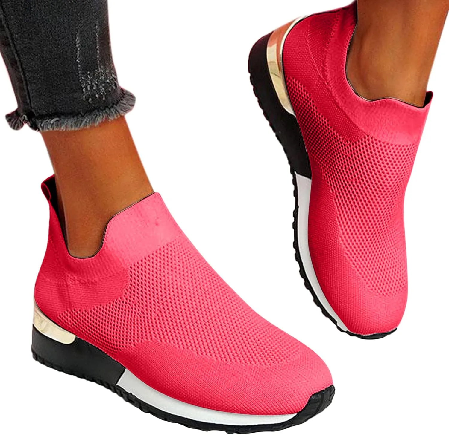 SBGMoSJ Chunky Sneakers for Women Trendy Zapato Antiderrapante para Mujer Casual Shoes for Women 2023 Trendy White Sneakers Slip Ons for Women Platform Zapatos para Embarazadas Comodos