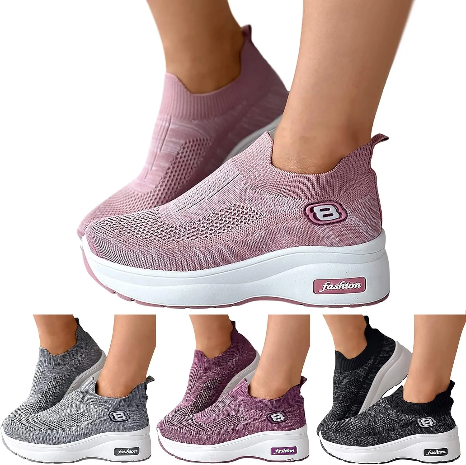 SBGMoSJ Sneakers for Women Size 8 Wide Width Womens Running Shoes Size 11.5 Wide Womens Slip On Tennis Shoes Size 7 Business Casual Sneakers Women Comfy Flats Shoes Women Dressy Cute