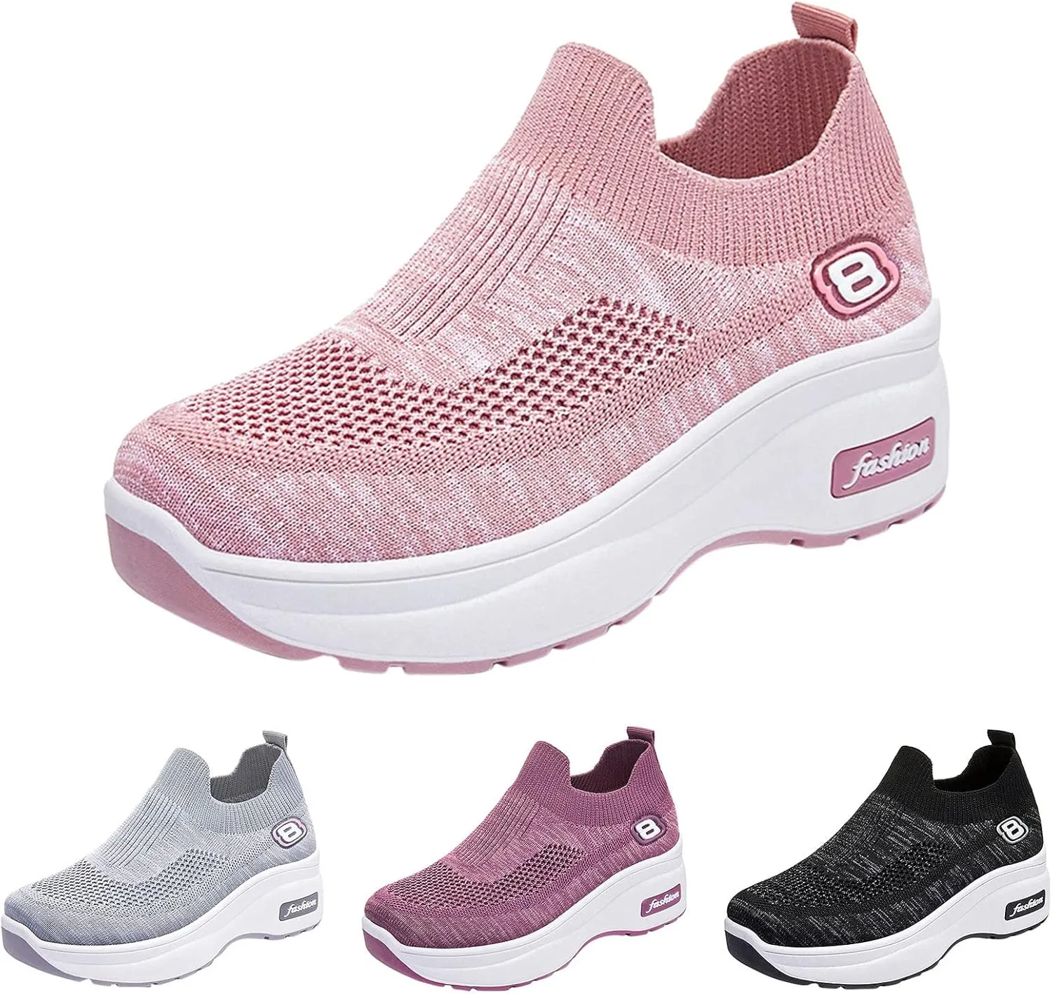 SBGMoSJ Sneakers for Women Size 8 Wide Width Womens Running Shoes Size 11.5 Wide Womens Slip On Tennis Shoes Size 7 Business Casual Sneakers Women Comfy Flats Shoes Women Dressy Cute