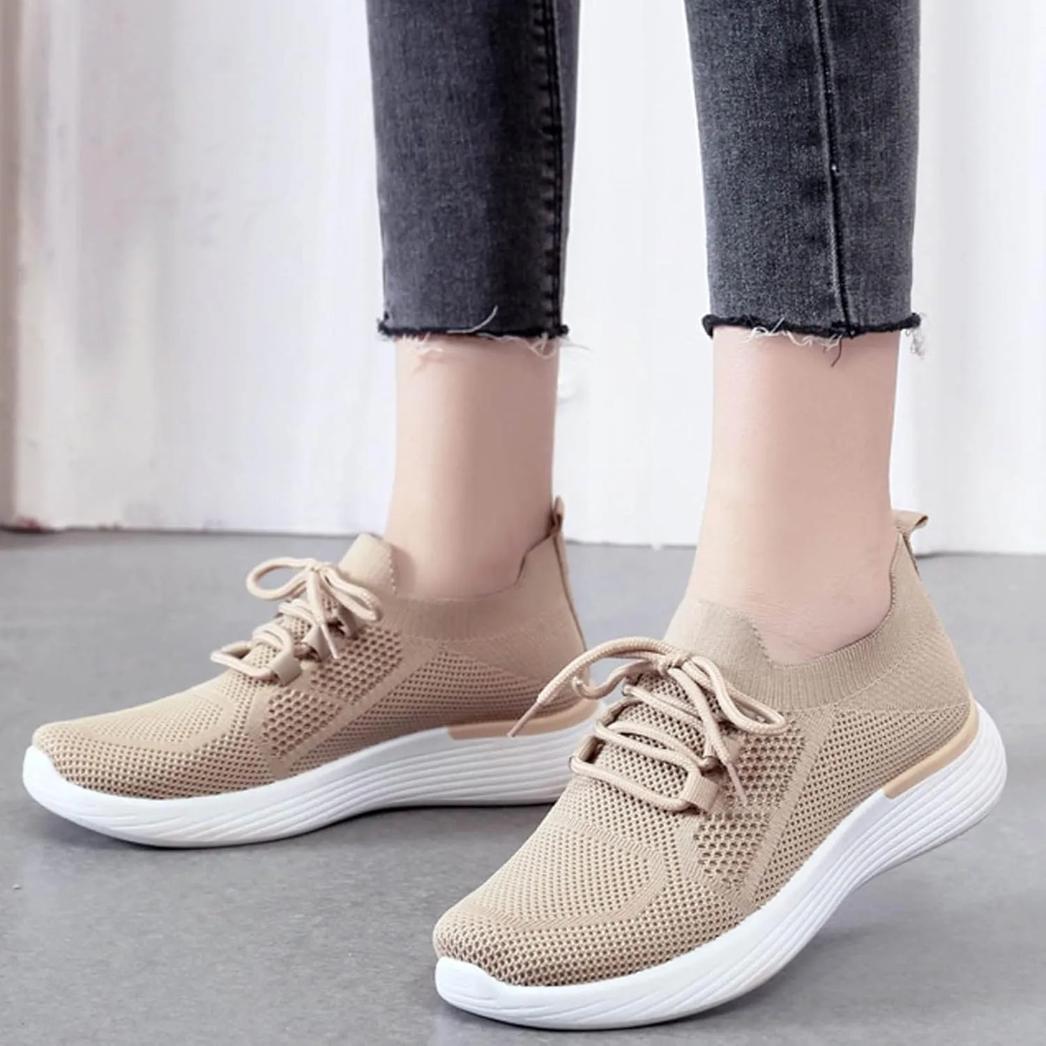 SBGMoSJ Sneakers for Women Slip Ons Size 9 Women's Slip Resistant Shoes Canvas Shoes for Women Wide Width Size 12 Womens High Top Sneakers with Zipper Athletic Shoes Women Walking Size 5.5 W