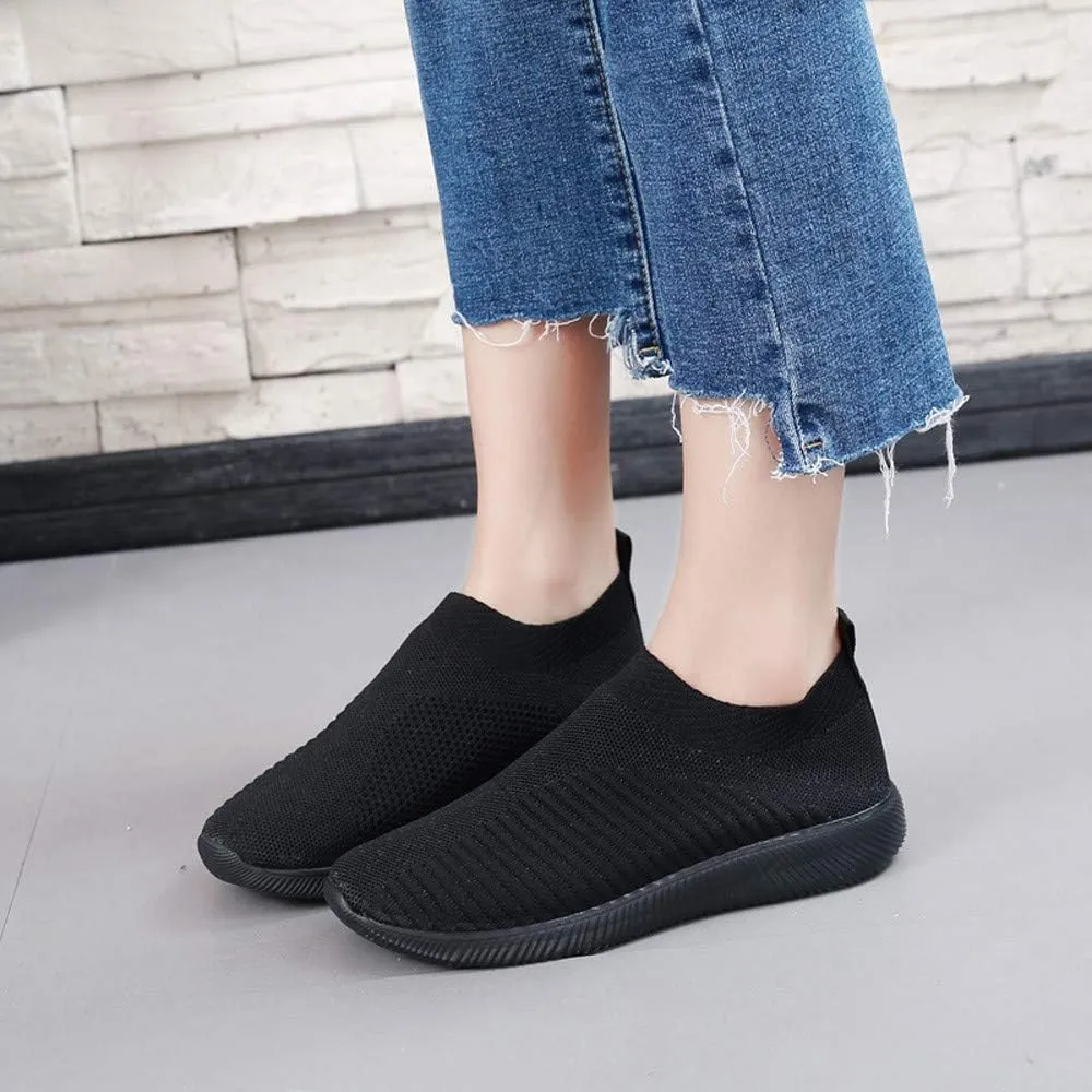 Sneakers for Women Walking Shoes Non Slip Lightweight Slip On Shoes Women Casual Shoes Dressy Casual White Platform Sneakers Slip On Tennis Shoe White Loafers
