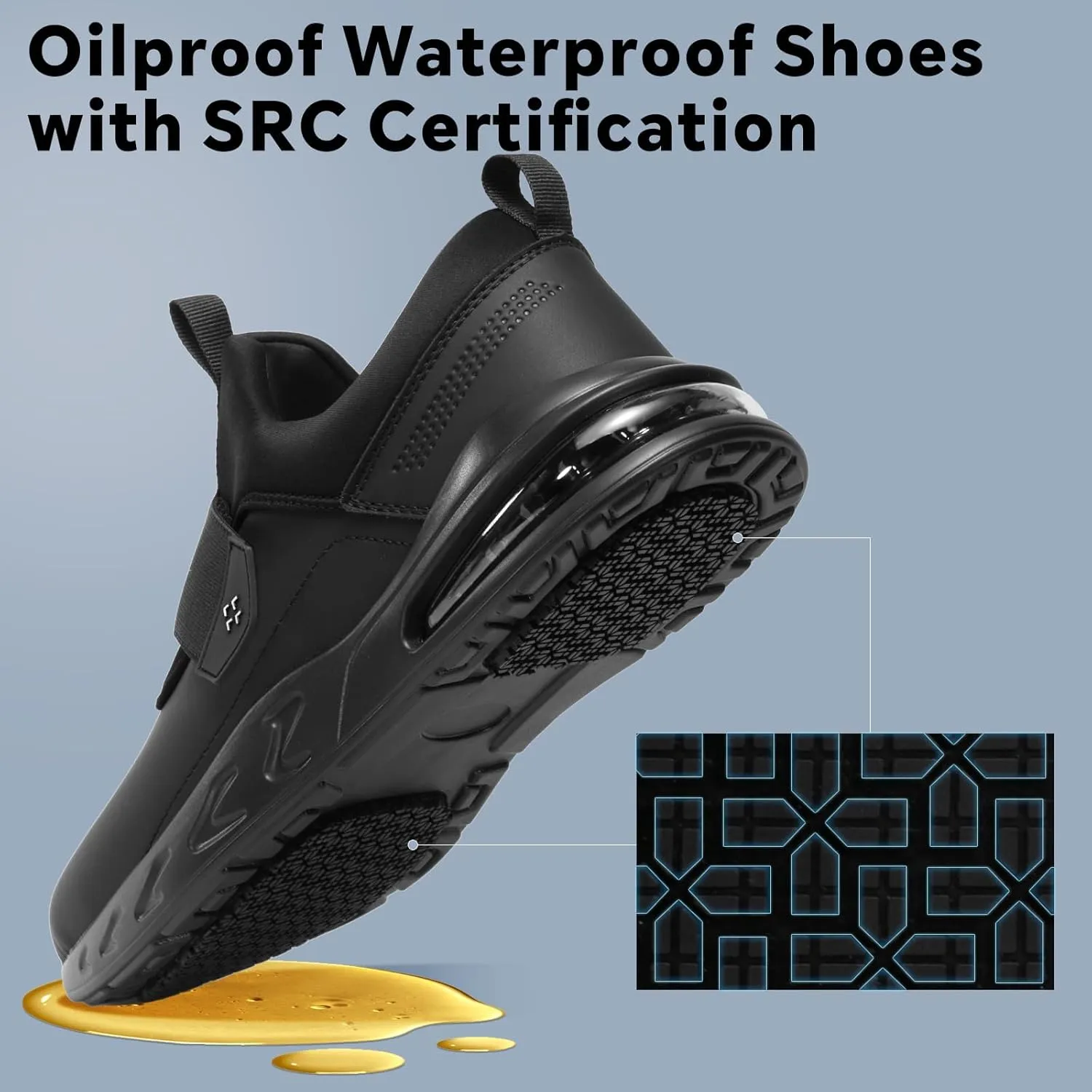 SPIEZ Non-Slip Work Shoes for Men & Women,Waterproof, Oil,Walking Sneakers, Safety Shoes with Air Cushion,for Chef, Restaurant & Hospital Staff Nursing (4.5-13.5)