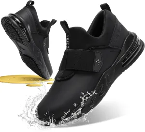 SPIEZ Non-Slip Work Shoes for Men & Women,Waterproof, Oil,Walking Sneakers, Safety Shoes with Air Cushion,for Chef, Restaurant & Hospital Staff Nursing (4.5-13.5)