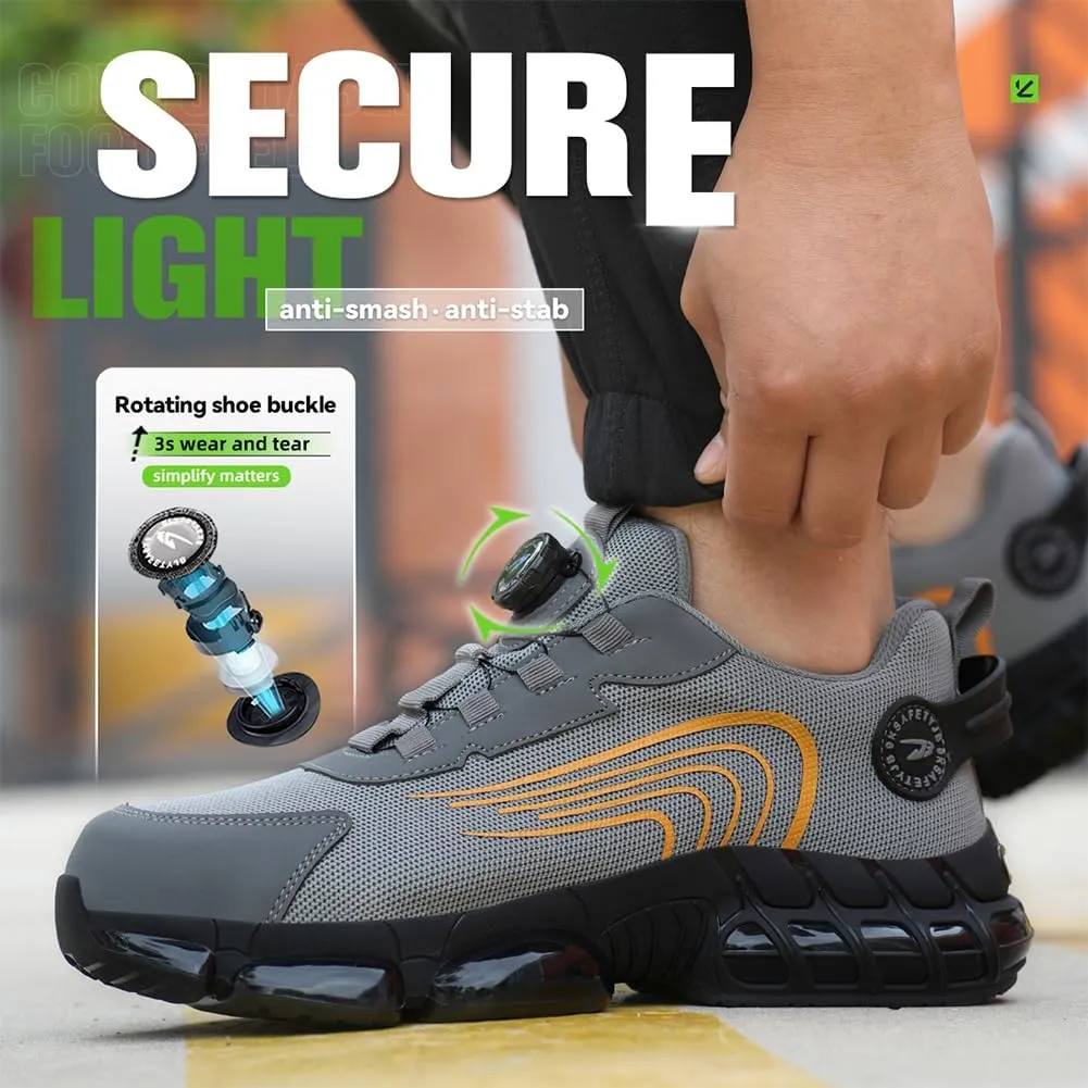 Steel Toe Shoes for Men Women Prestivos Shoes Safety Shoe Steel Toe Power Trainers Anti-Slip Lightweight Comfortable Puncture Proof Sneakers