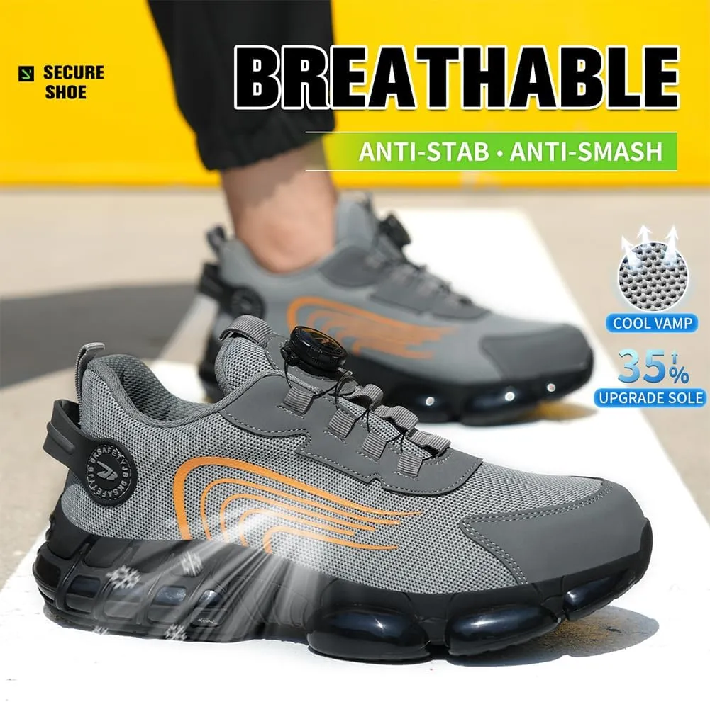 Steel Toe Shoes for Men Women Prestivos Shoes Safety Shoe Steel Toe Power Trainers Anti-Slip Lightweight Comfortable Puncture Proof Sneakers