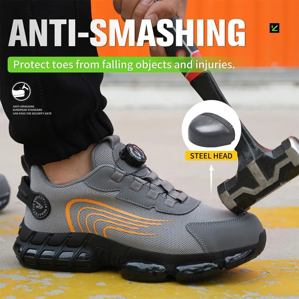Steel Toe Shoes for Men Women Prestivos Shoes Safety Shoe Steel Toe Power Trainers Anti-Slip Lightweight Comfortable Puncture Proof Sneakers