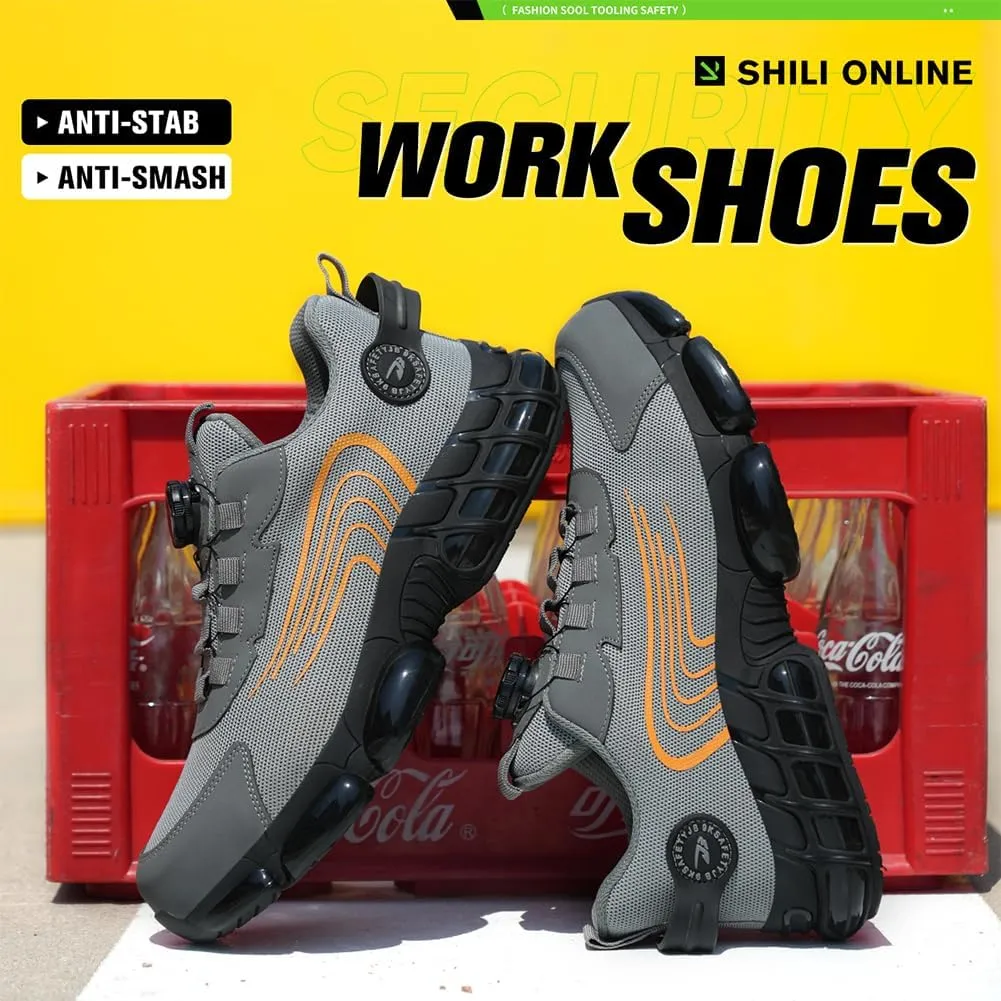 Steel Toe Shoes for Men Women Prestivos Shoes Safety Shoe Steel Toe Power Trainers Anti-Slip Lightweight Comfortable Puncture Proof Sneakers