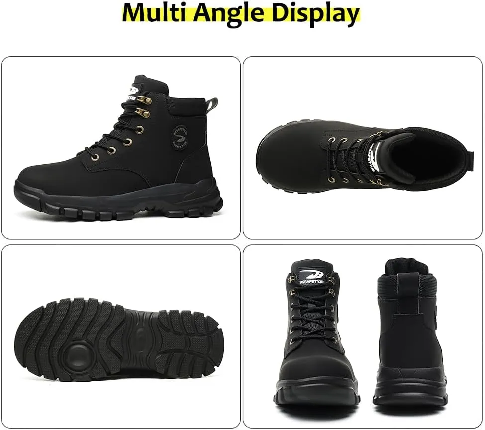 Steel Toe Work Shoes for Men Women Lightweight Comfortable Waterproof Industrial & Construction Fireproof Safety Boots