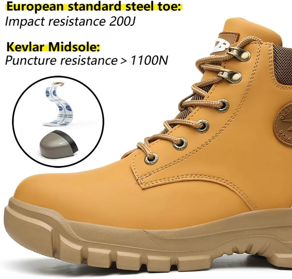 Steel Toe Work Shoes for Men Women Lightweight Comfortable Waterproof Industrial & Construction Fireproof Safety Boots