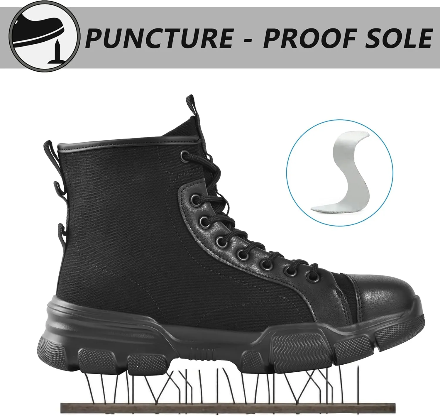 SUADEX Steel Toe Boots for Men Women Waterproof Arch Support Work Construction Indestructible Safety Boots