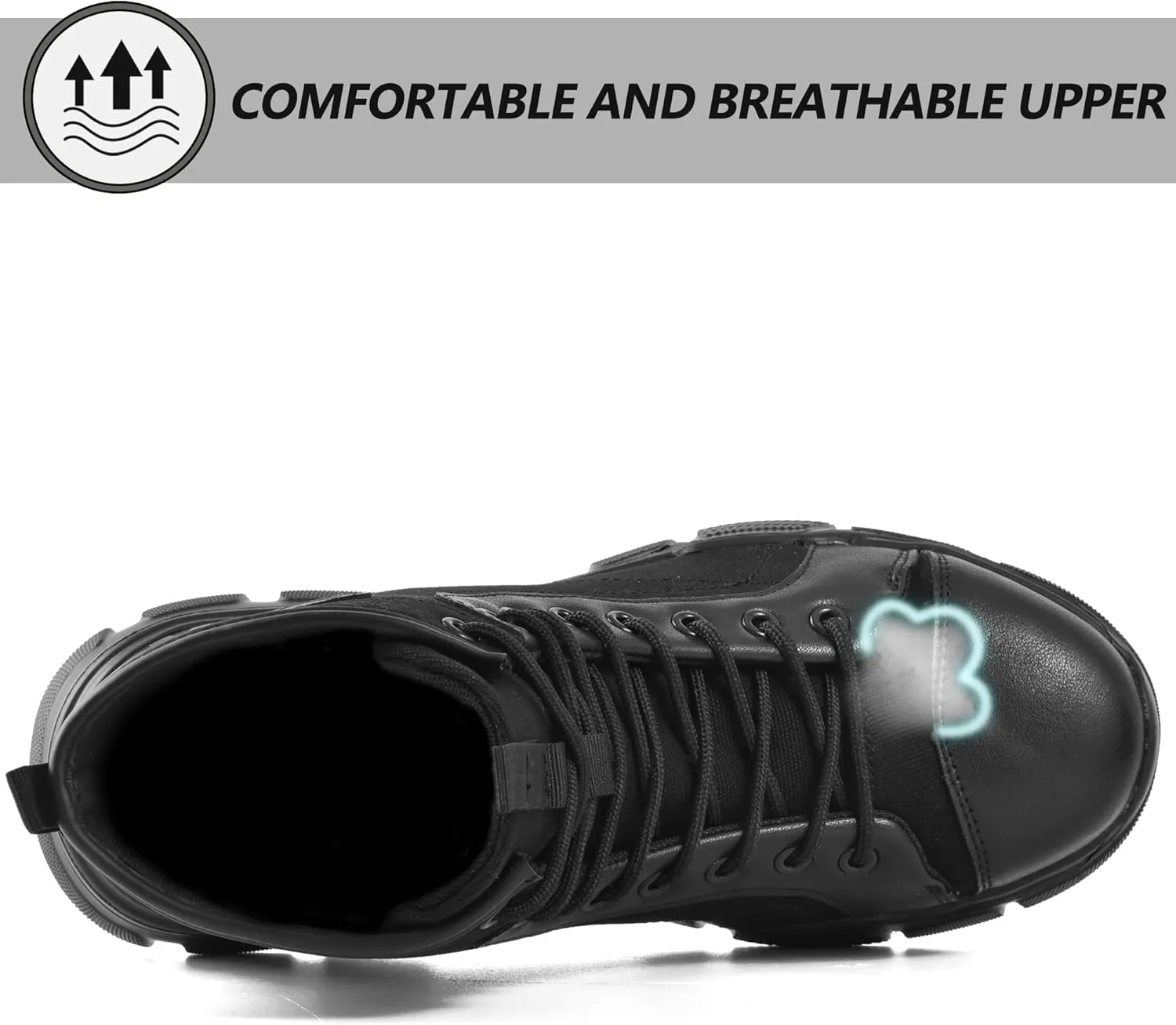 SUADEX Steel Toe Boots for Men Women Waterproof Arch Support Work Construction Indestructible Safety Boots