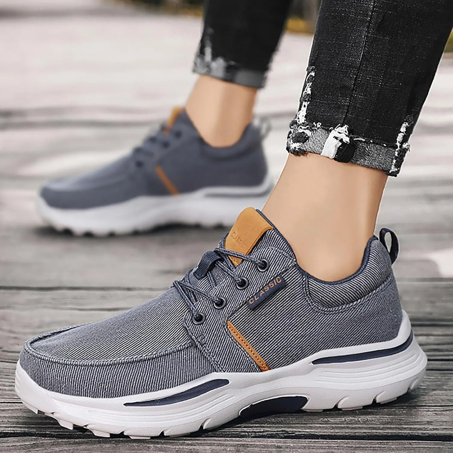 Tennis Shoes Men Boots Shoes Dressy Casual White Platform Sneakers Ladies Walking Tennis Slip on Lightweight White Tennis Shoe Cross Trainer Shoe