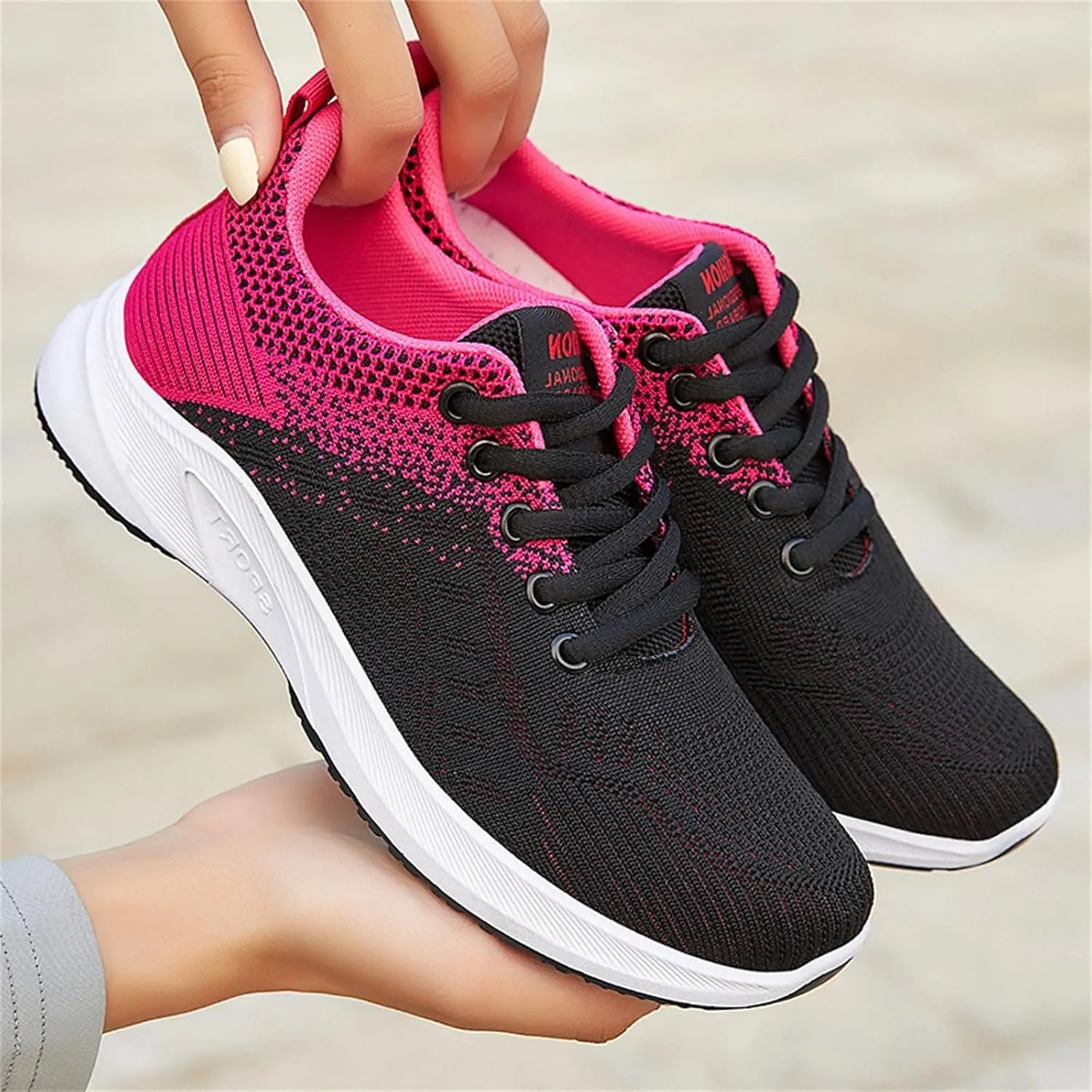 Tennis Shoes Womens Lightweight Comfortable Lace up Womens Running Shoes Breathable Men's Casual Shoes Black Sneakers Steel Toe Tennis Shoe Cross Trainer Shoe