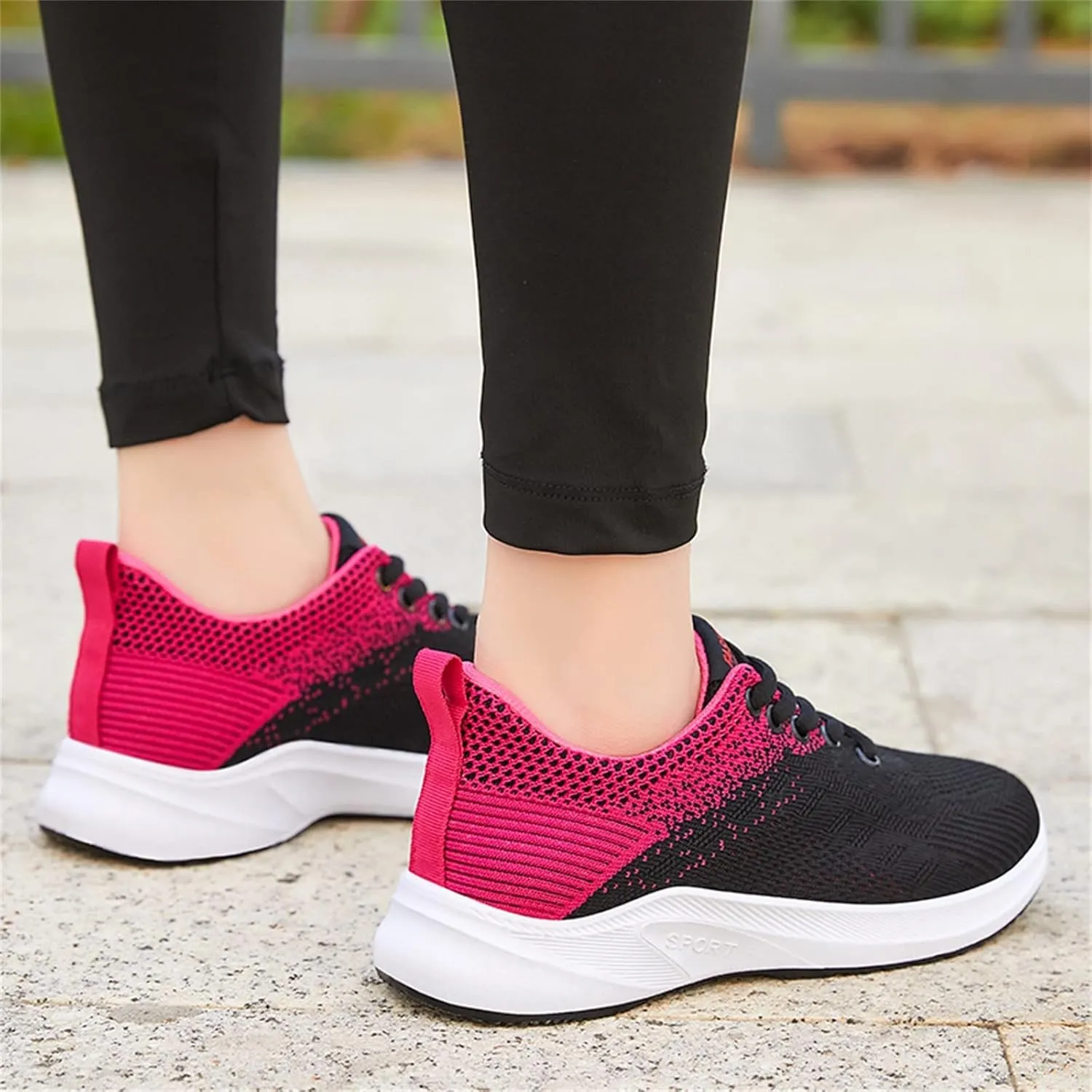 Tennis Shoes Womens Lightweight Comfortable Lace up Womens Running Shoes Breathable Men's Casual Shoes Black Sneakers Steel Toe Tennis Shoe Cross Trainer Shoe