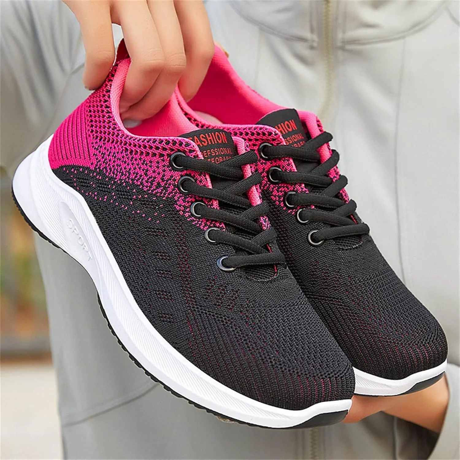 Tennis Shoes Womens Lightweight Comfortable Lace up Womens Running Shoes Breathable Men's Casual Shoes Black Sneakers Steel Toe Tennis Shoe Cross Trainer Shoe